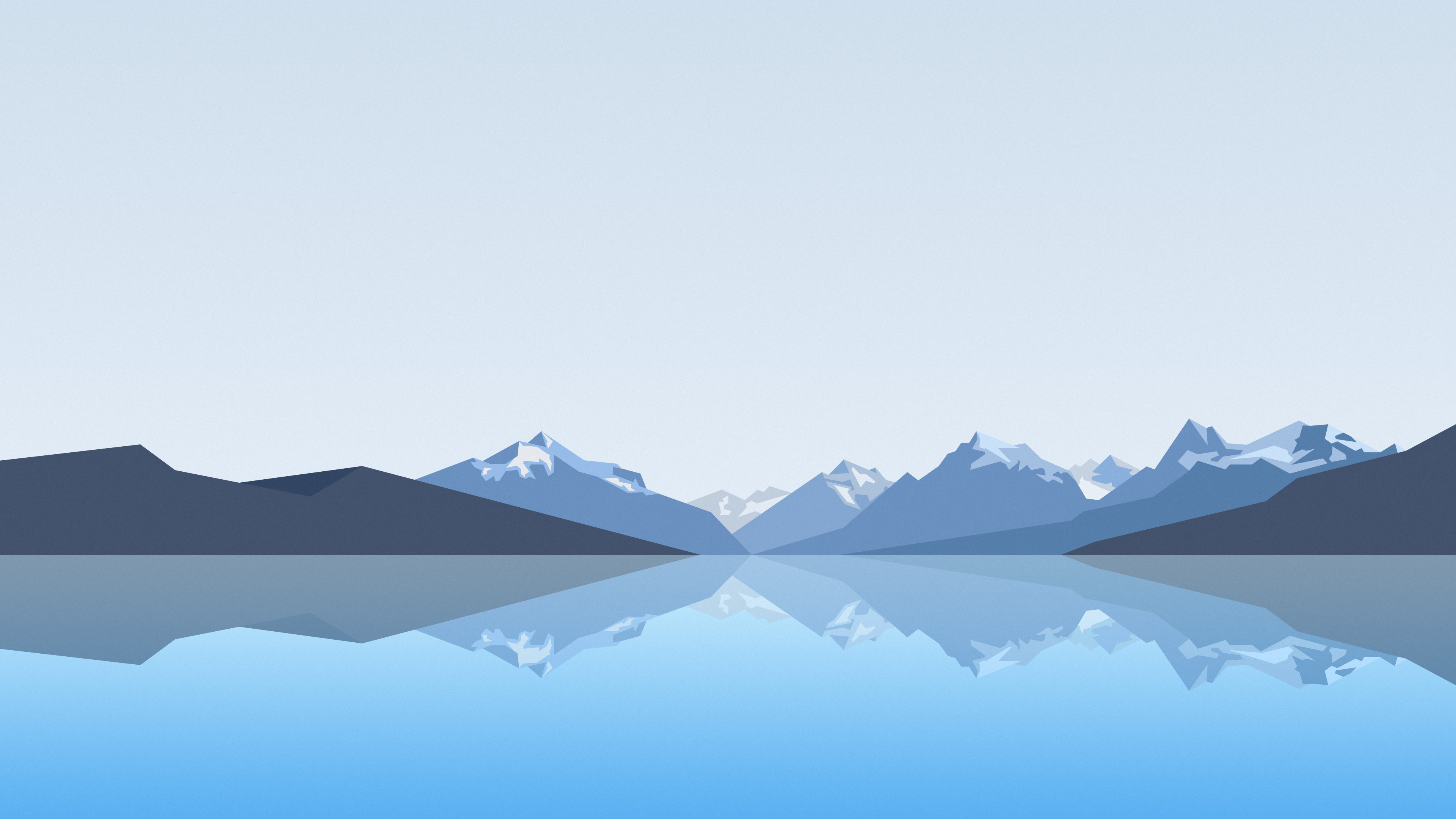 Minimalist Mountain Landscape Reflection 4K HD Wallpaper