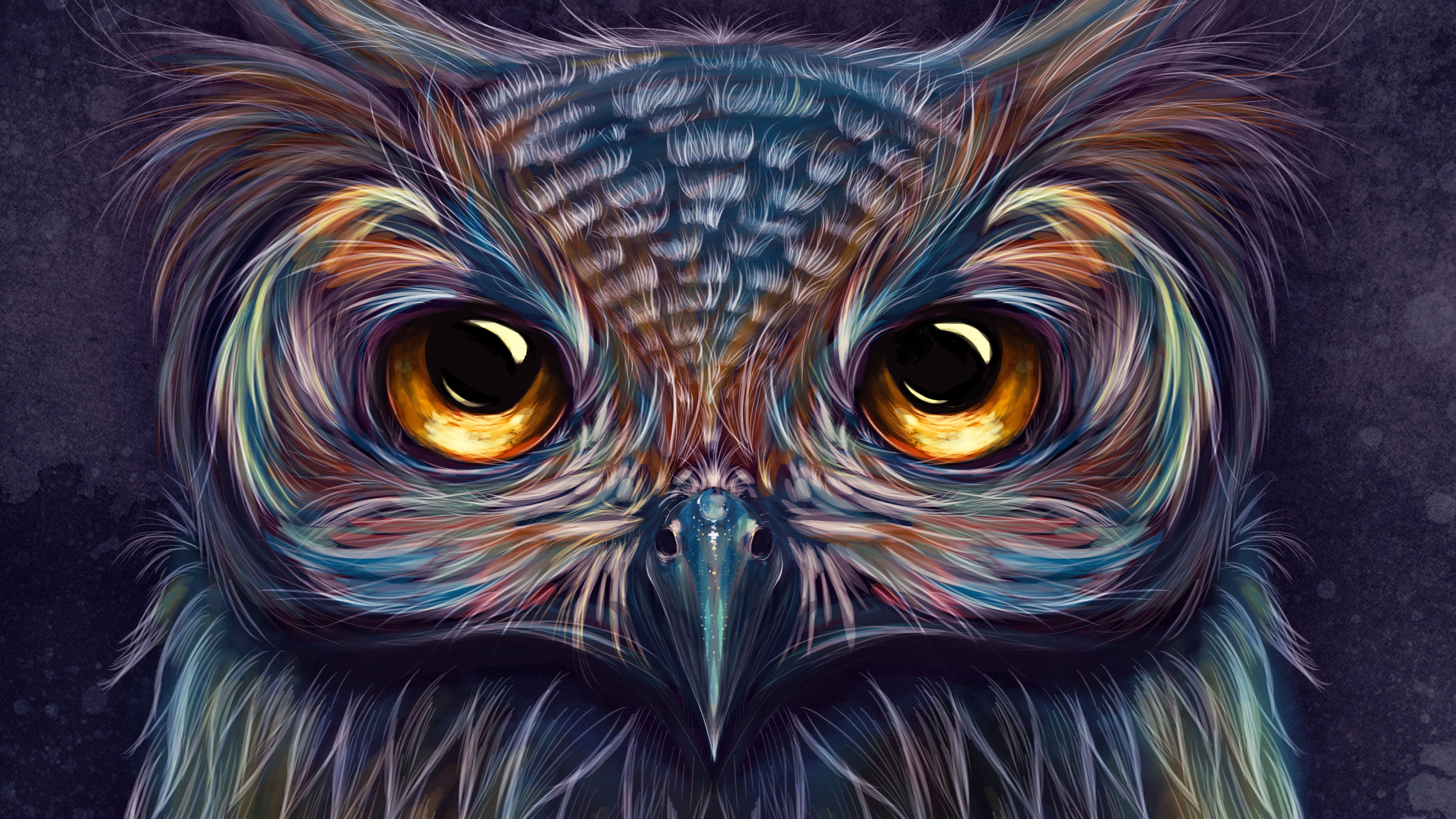Colorful owl artwork 4K HD Wallpaper