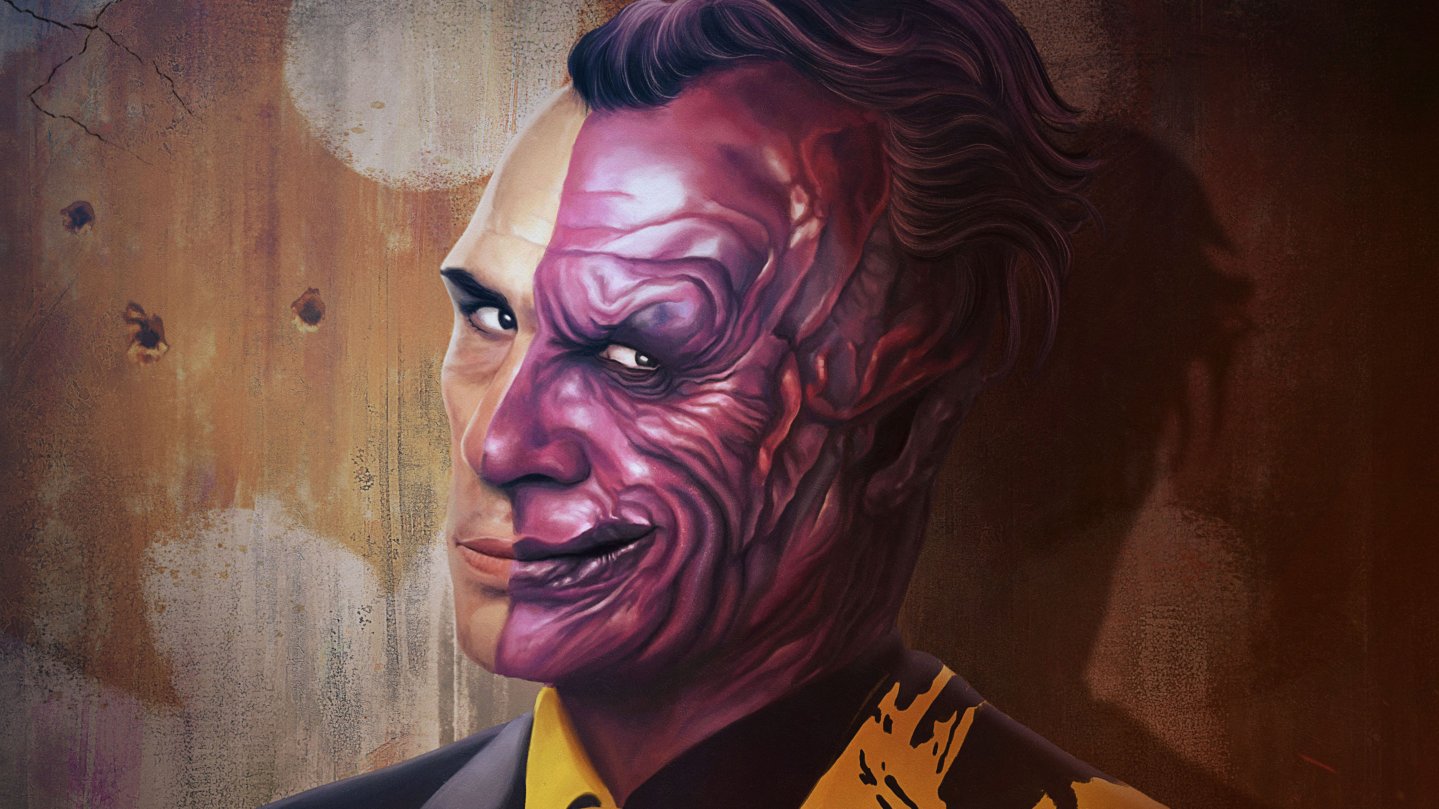 Two-Face Artwork 4K HD Wallpaper
