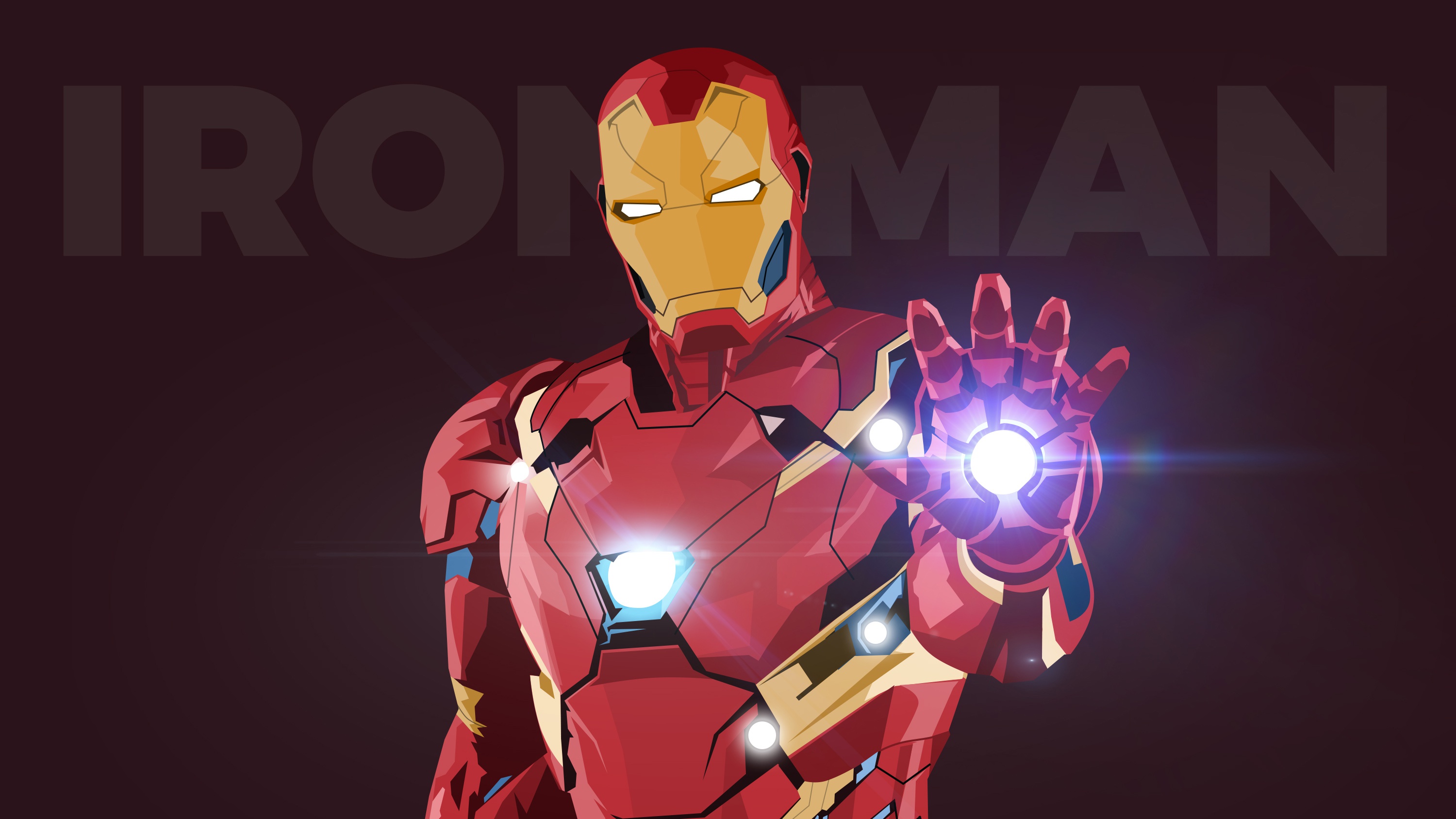 Iron Man artwork with glowing repulsor HD Wallpaper