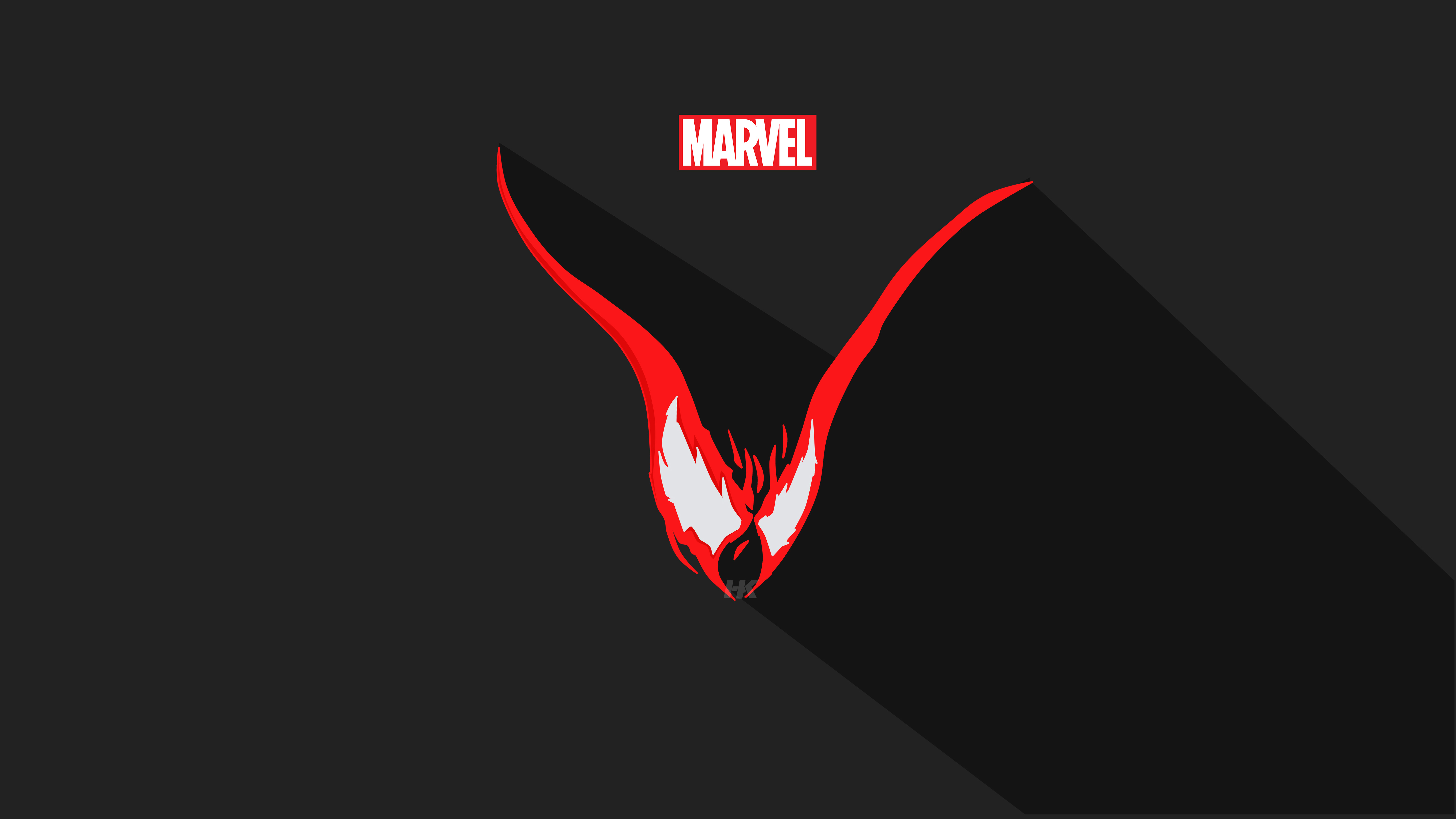 Carnage and Marvel Logo Minimalist Art 4K HD Wallpaper