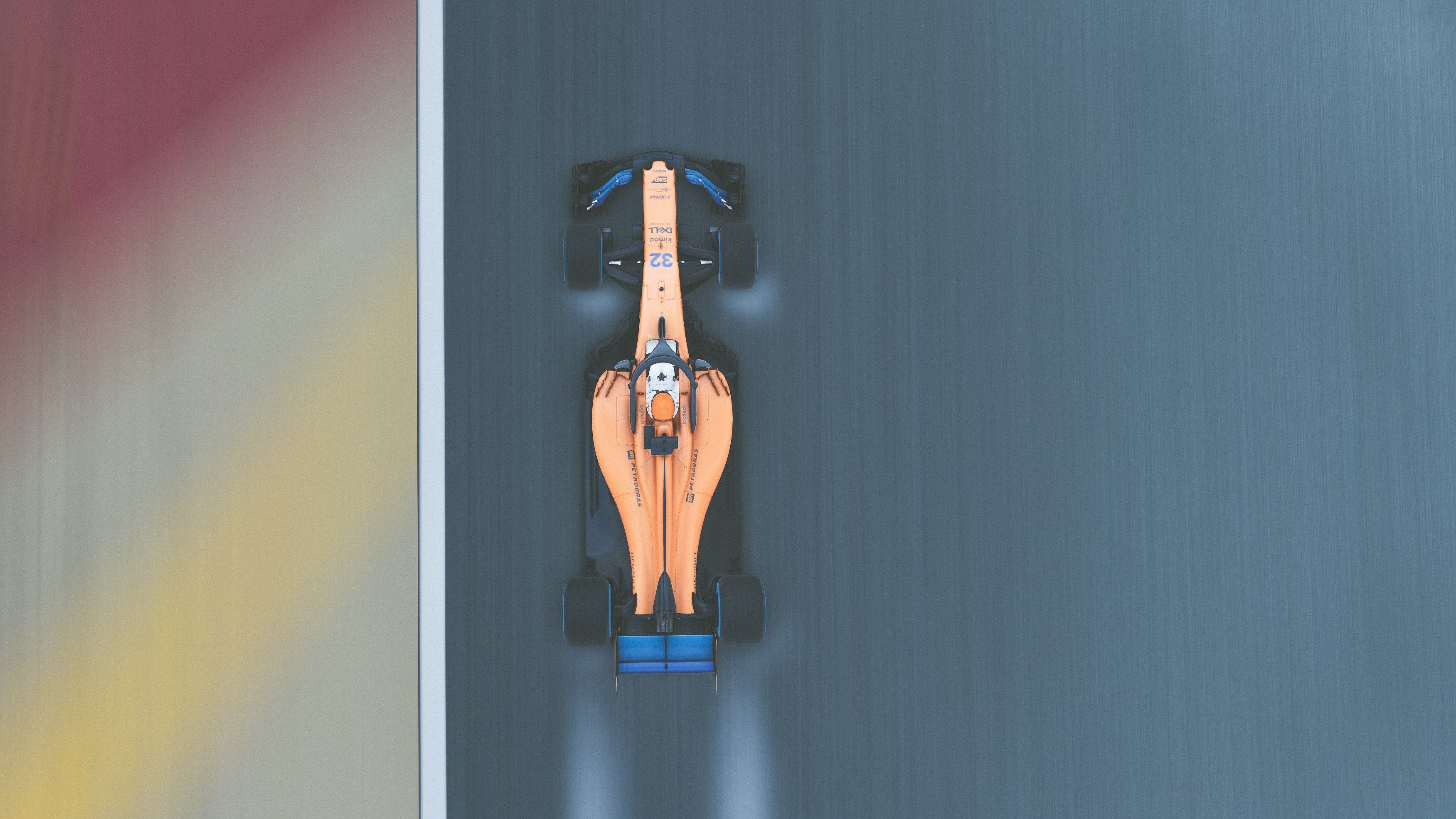 McLaren F1 car 32 racing on track 4K HD Wallpaper