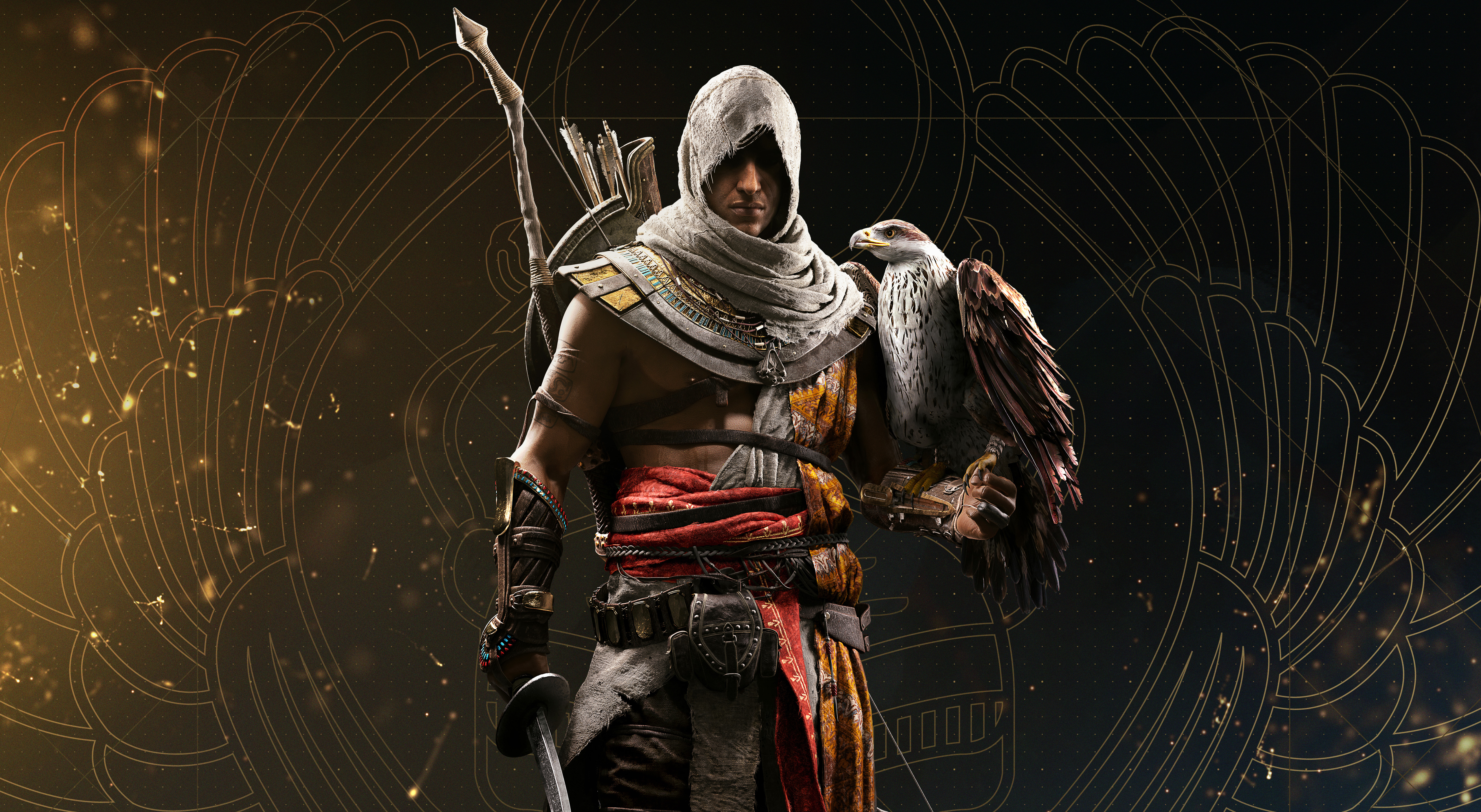 Assassin's Creed Origins Bayek with Eagle HD Wallpaper