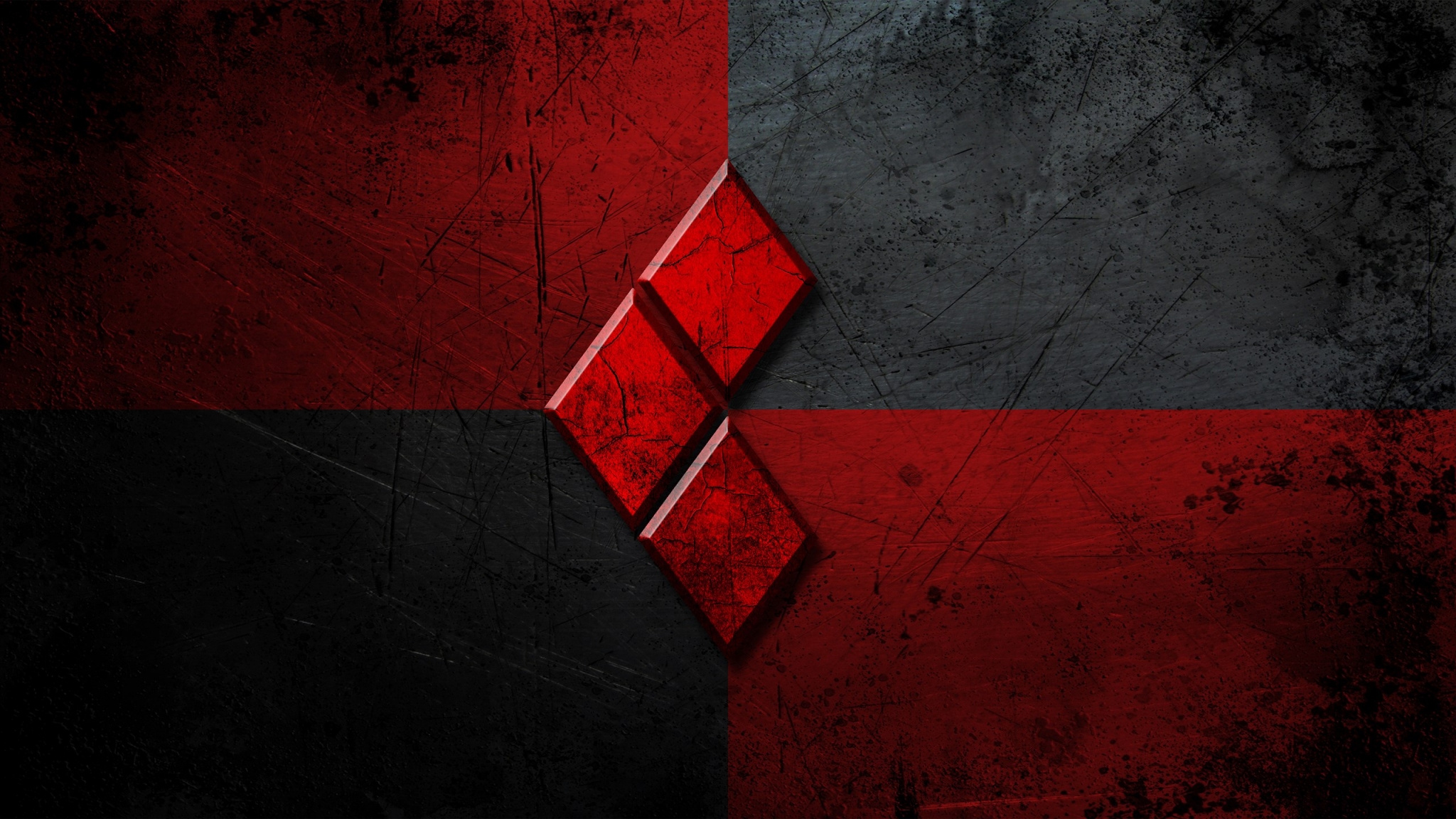 Harley Quinn diamond logo on textured background HD Wallpaper