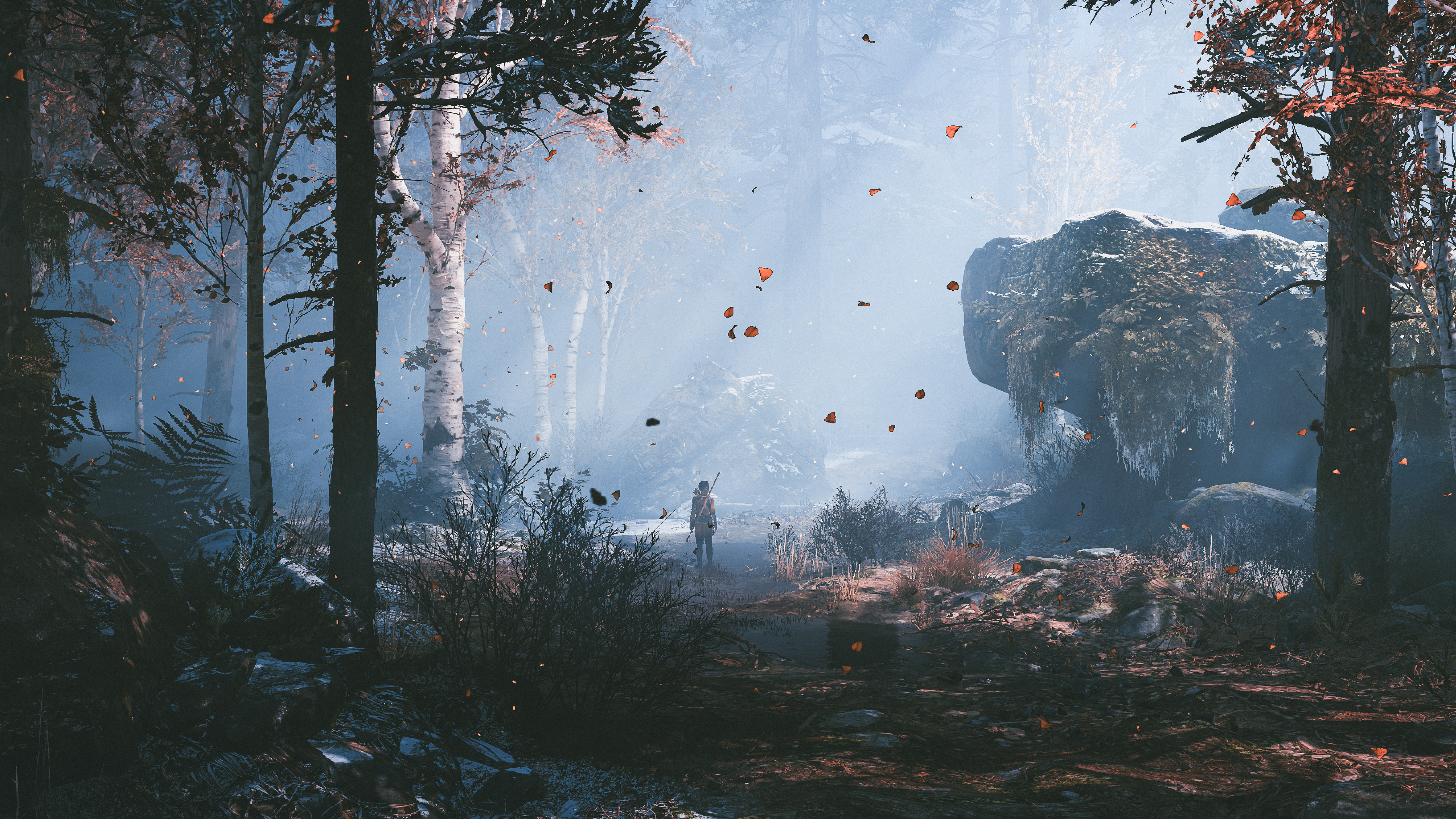 Atreus in a misty forest, God of War 4K HD Wallpaper