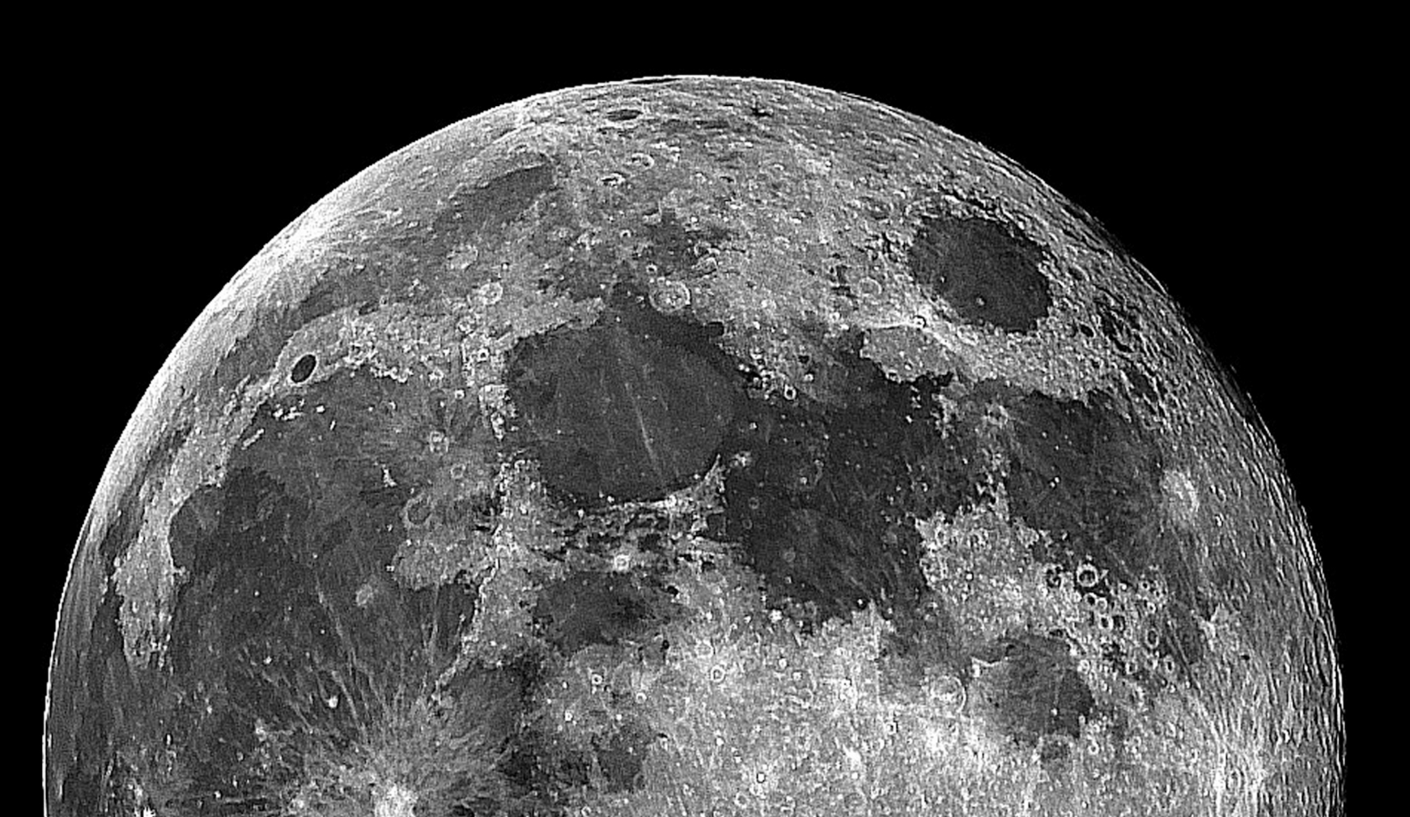 Close-up of the Moon surface HD Wallpaper