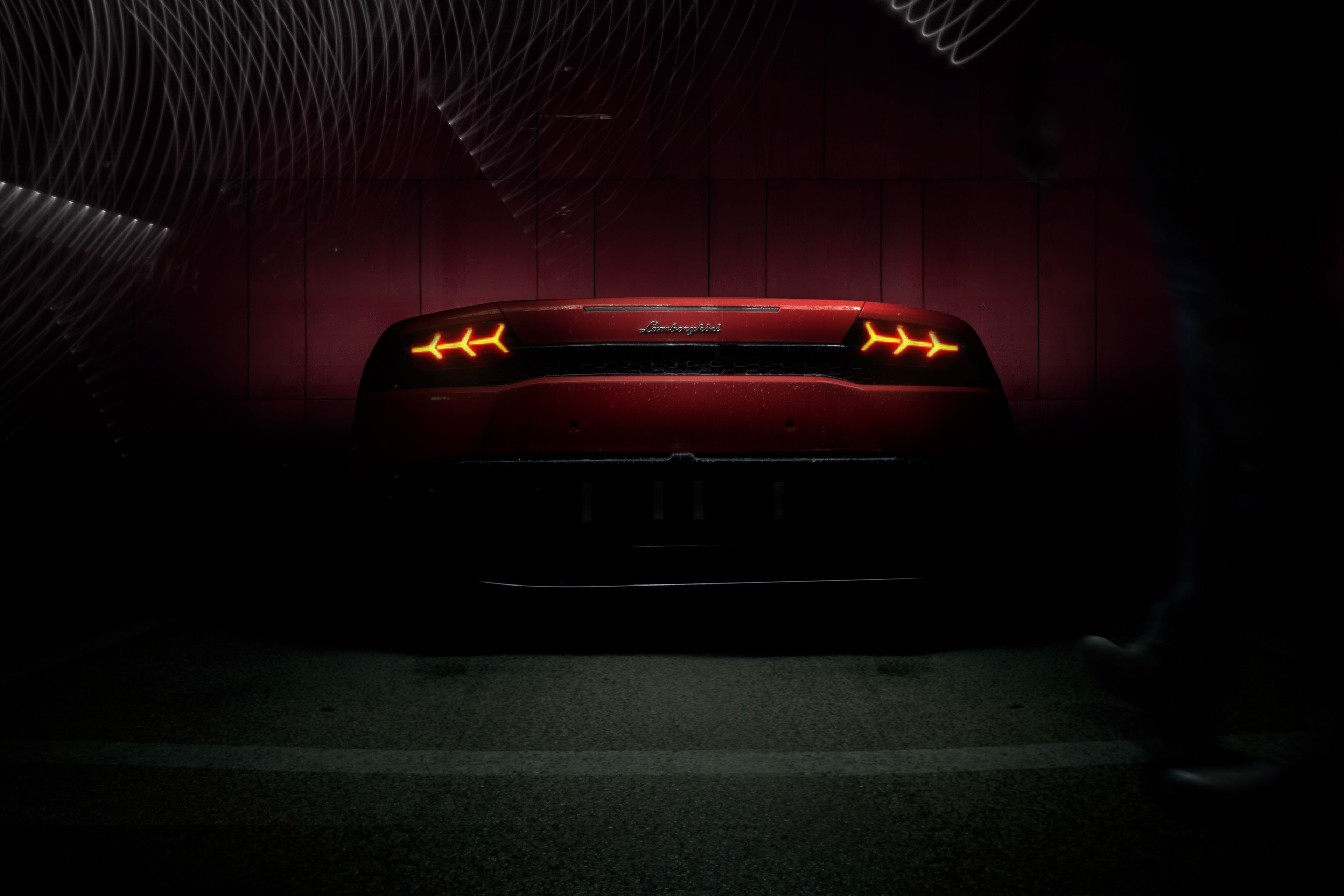 Lamborghini Huracan rear lights HD Wallpaper