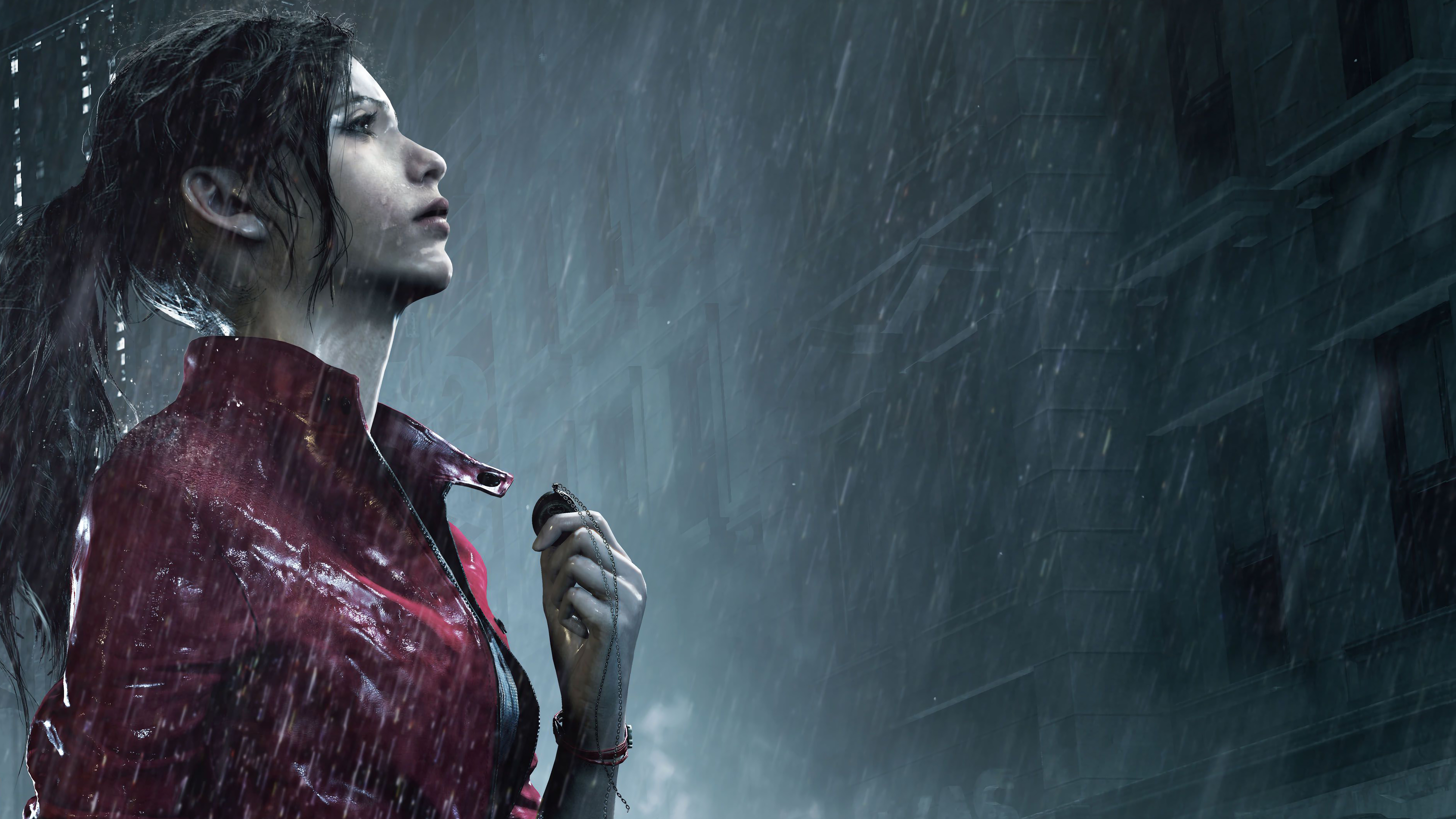 Claire Redfield in the rain from Resident Evil 2 HD Wallpaper