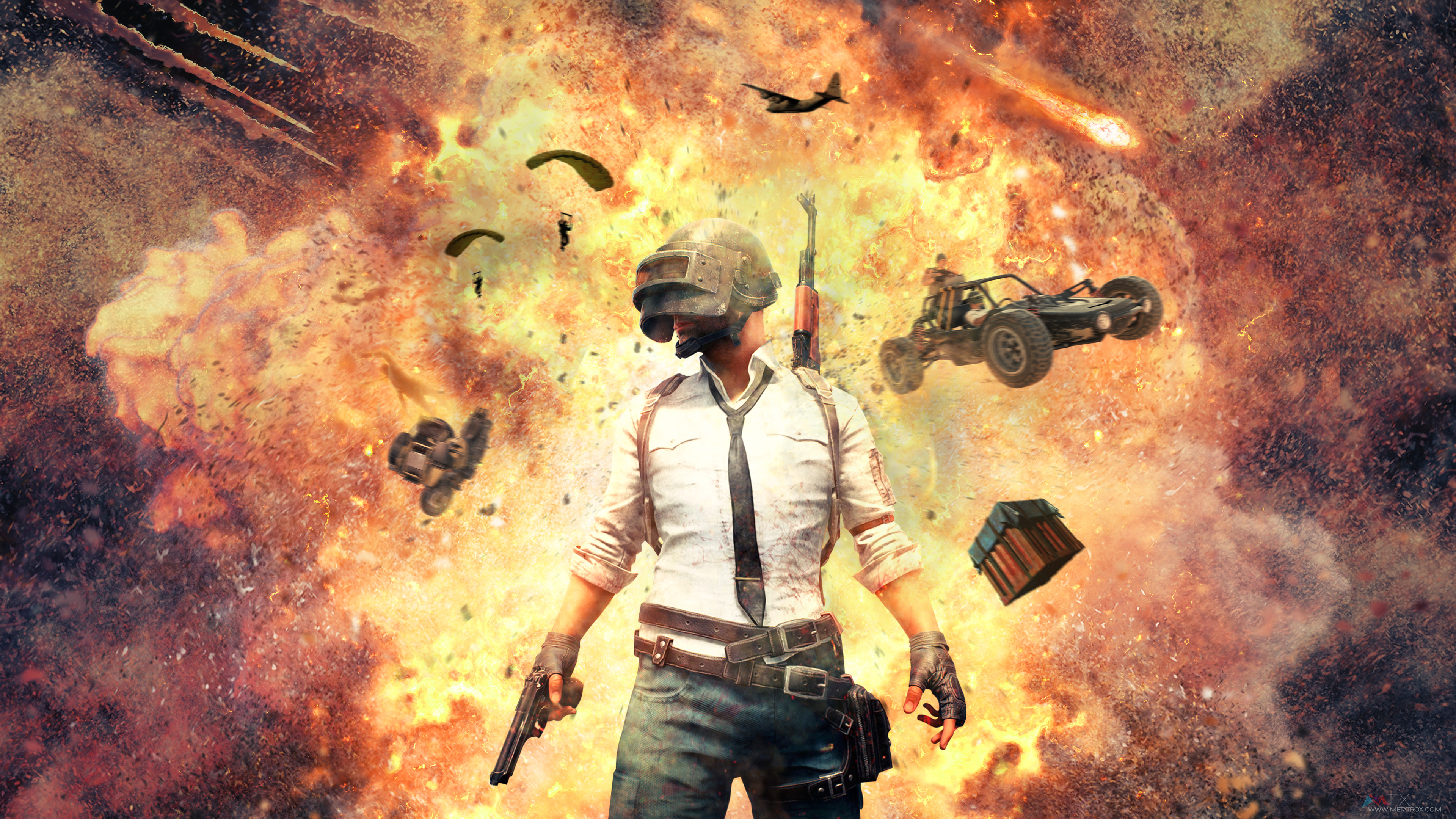PlayerUnknown's Battlegrounds 4K explosion HD Wallpaper