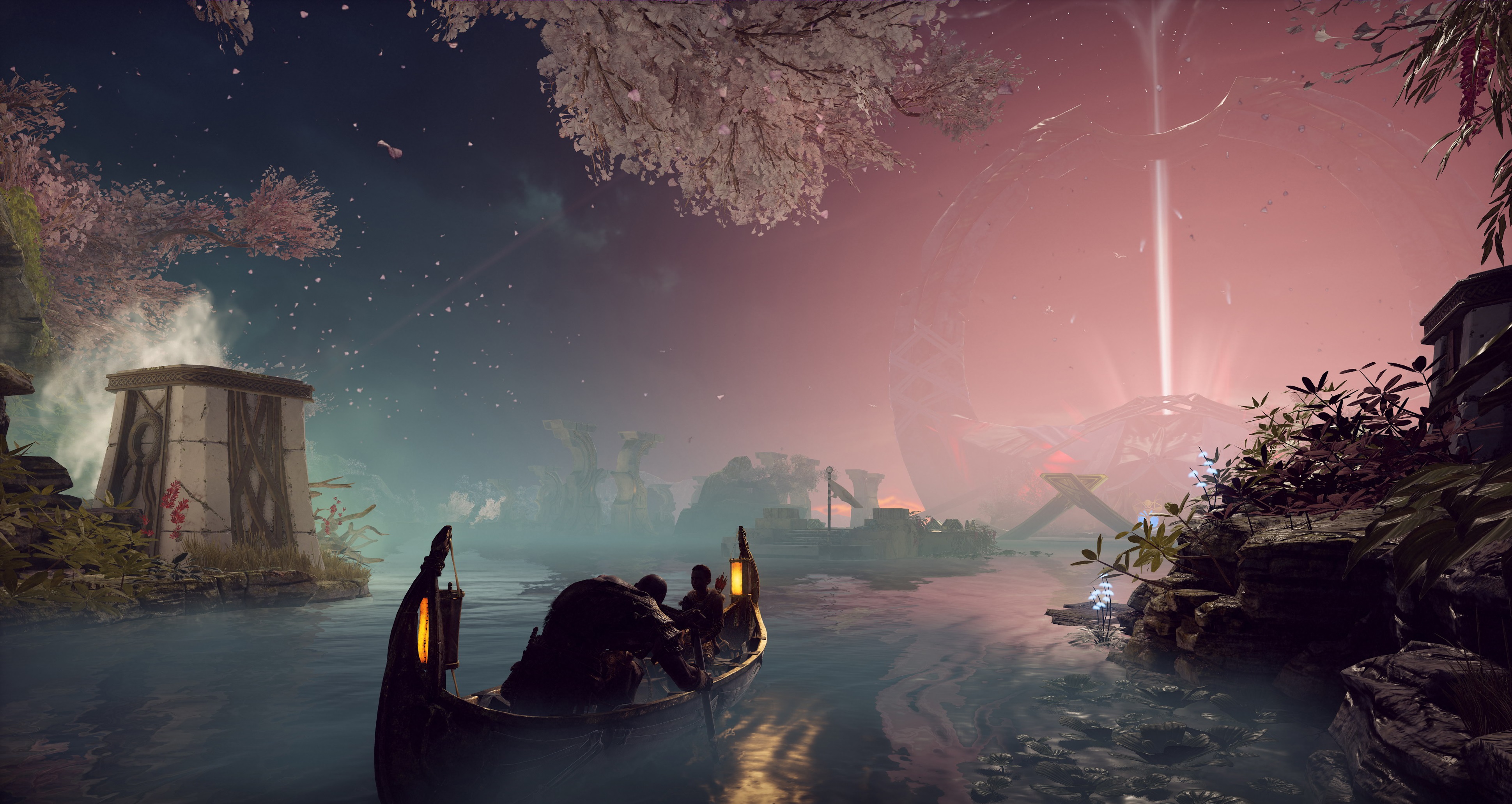 God of War 4K boat journey HD Wallpaper