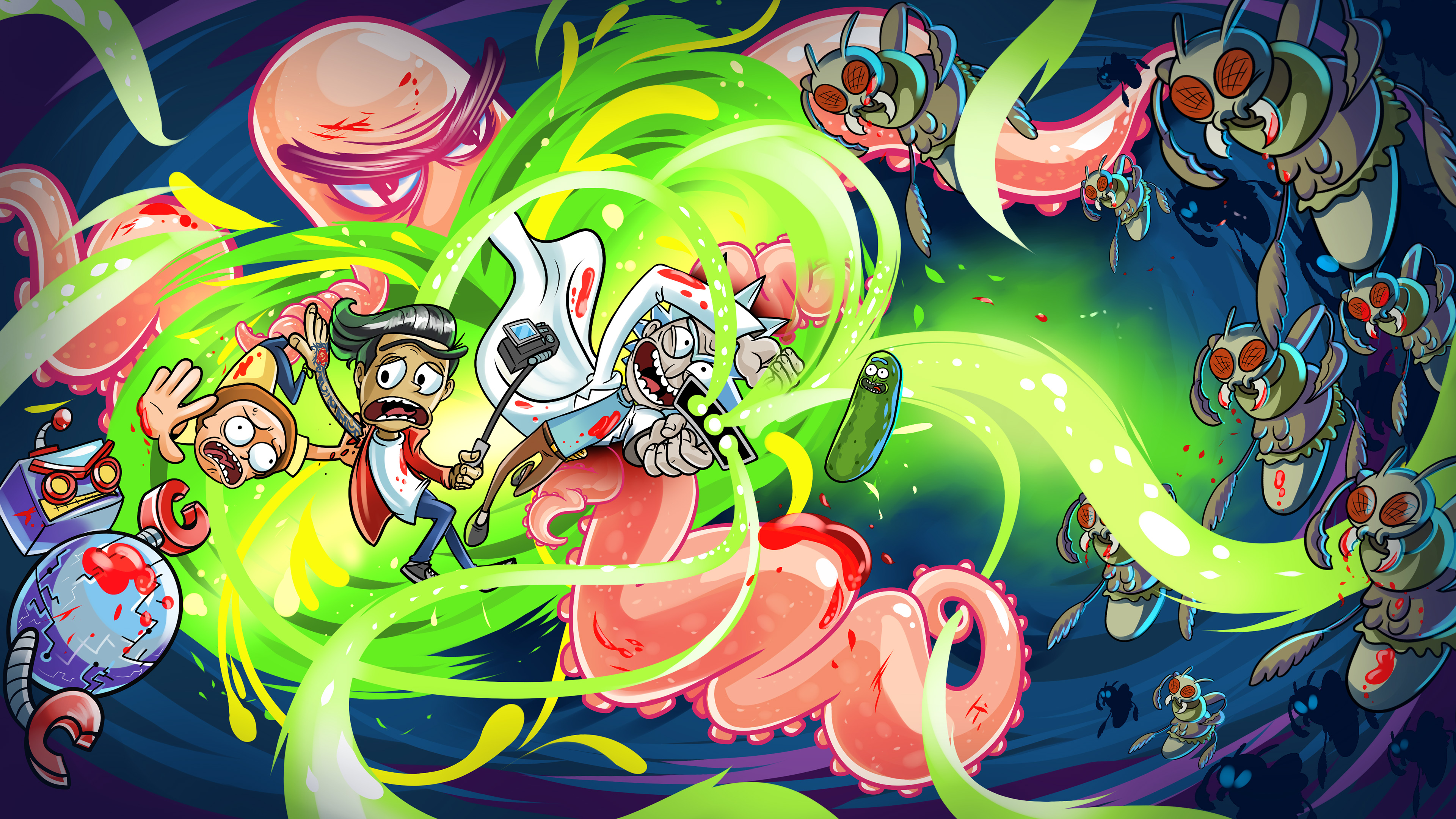 Rick and Morty 4K Animated Sci-Fi Adventure HD Wallpaper