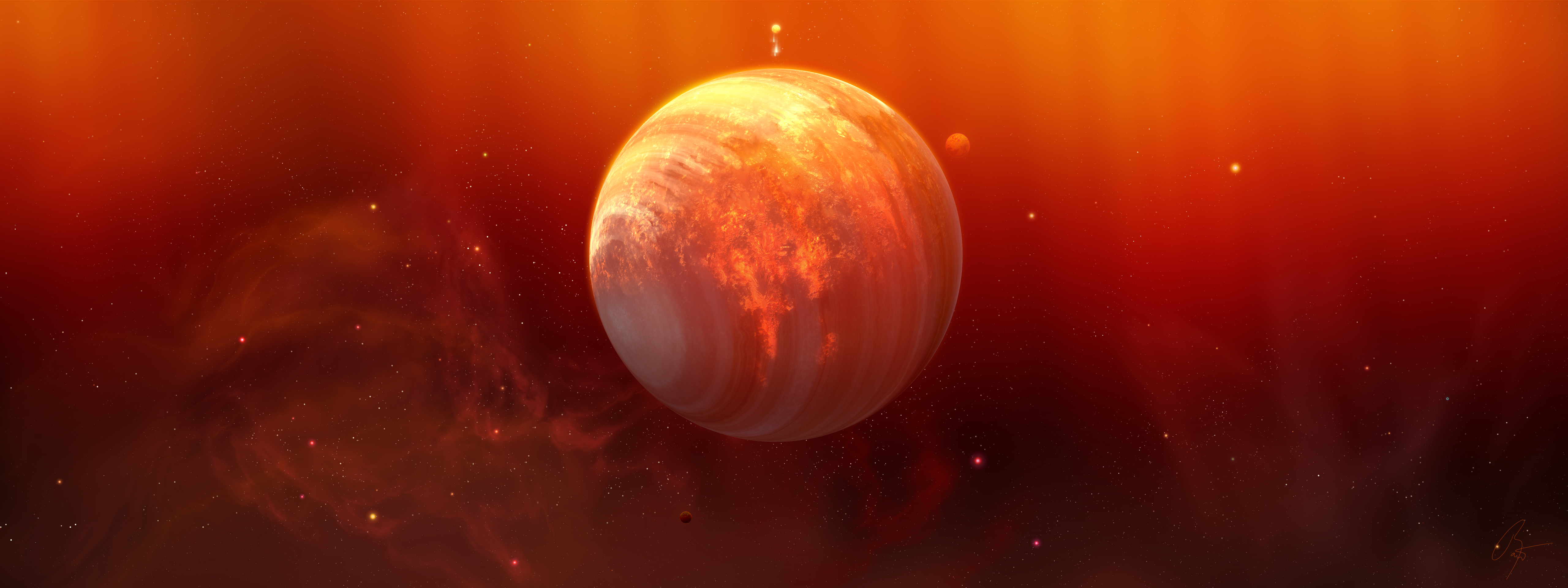 Digital Universe Planet Artwork HD Wallpaper