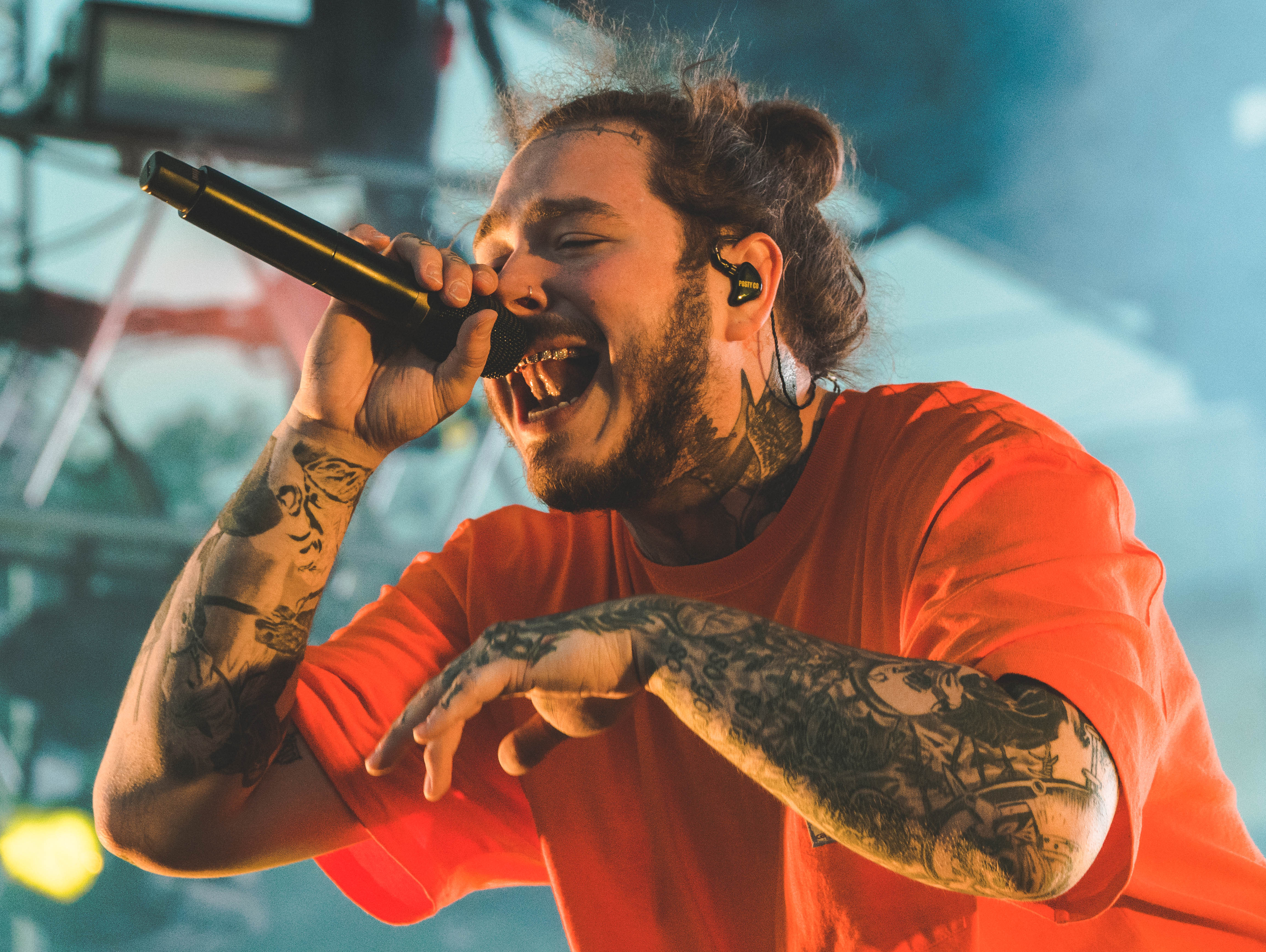 Post Malone performing music live 4K HD Wallpaper