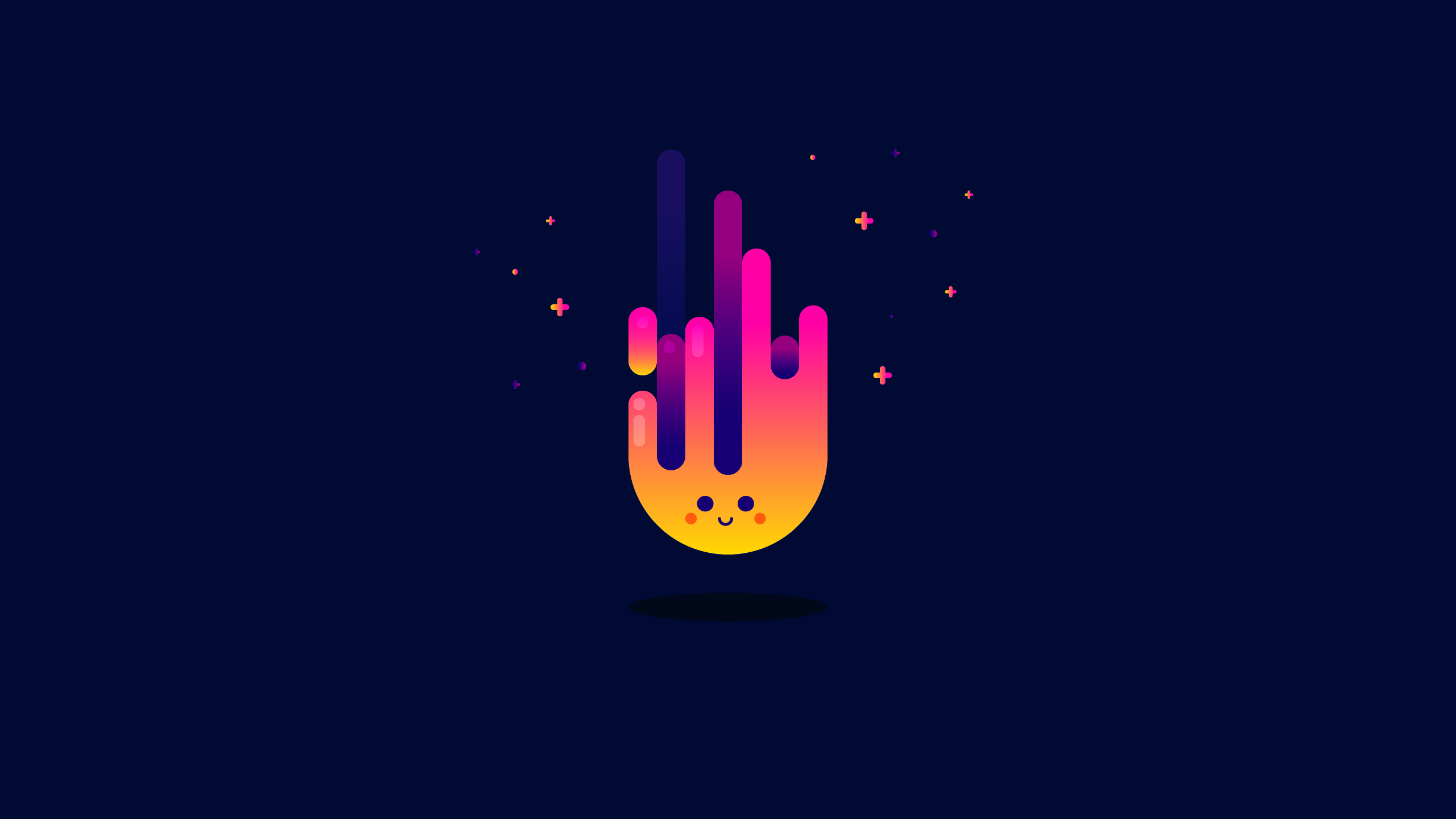 Minimalist digital art of a smiling fire character HD Wallpaper