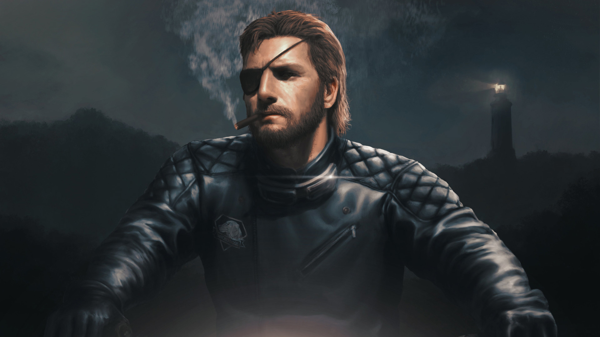 Big Boss from Metal Gear Solid V smoking a cigar HD Wallpaper