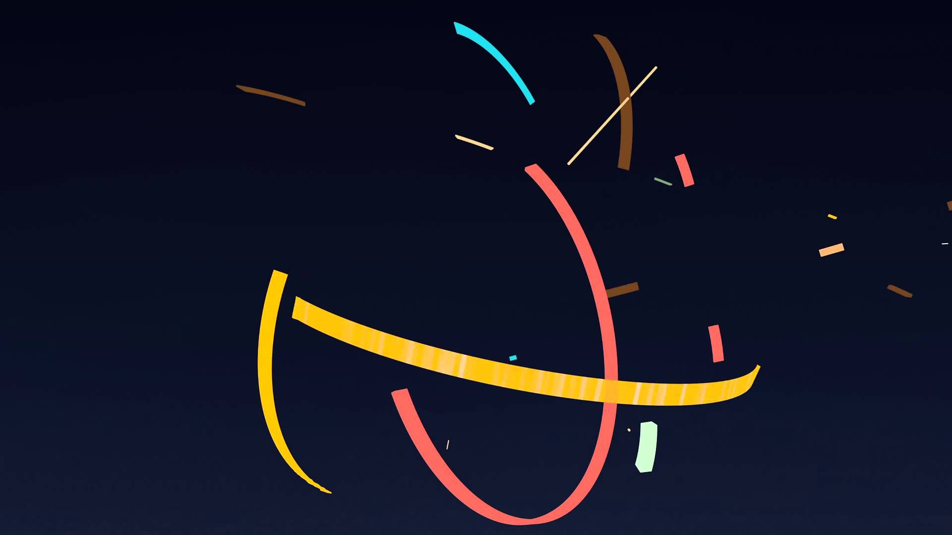 Abstract colorful shapes on dark background HD Wallpaper