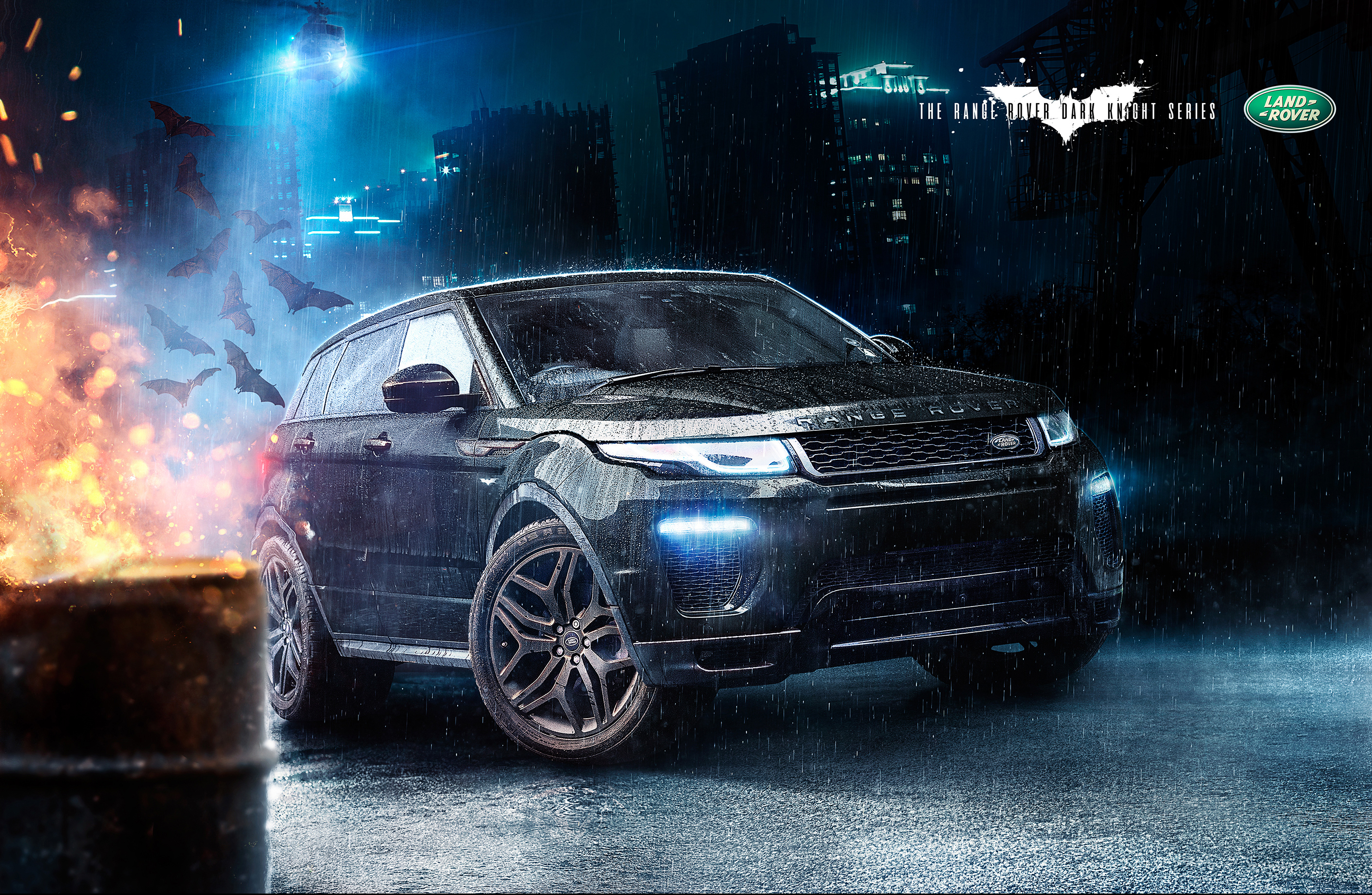 Range Rover Dark Knight Series in Gotham City HD Wallpaper