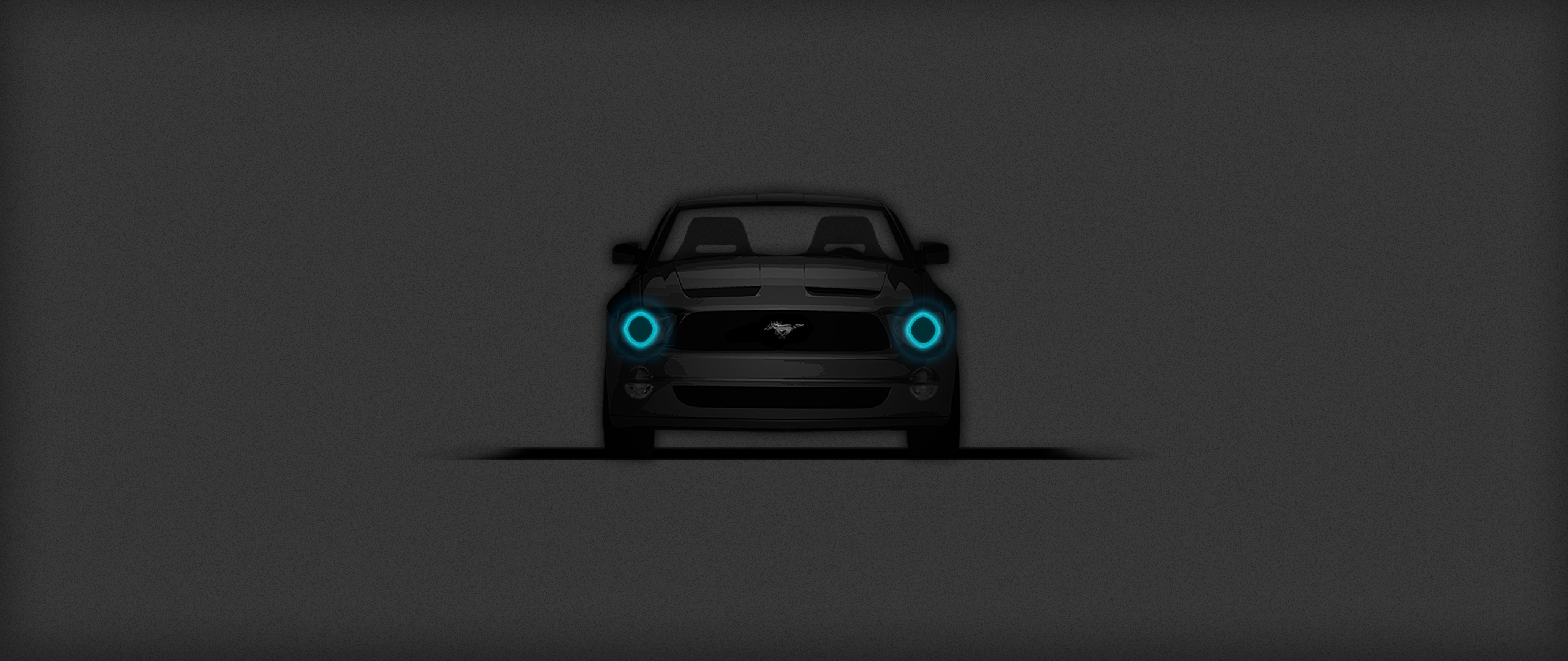 Minimalist Ford Mustang with blue halo headlights HD Wallpaper