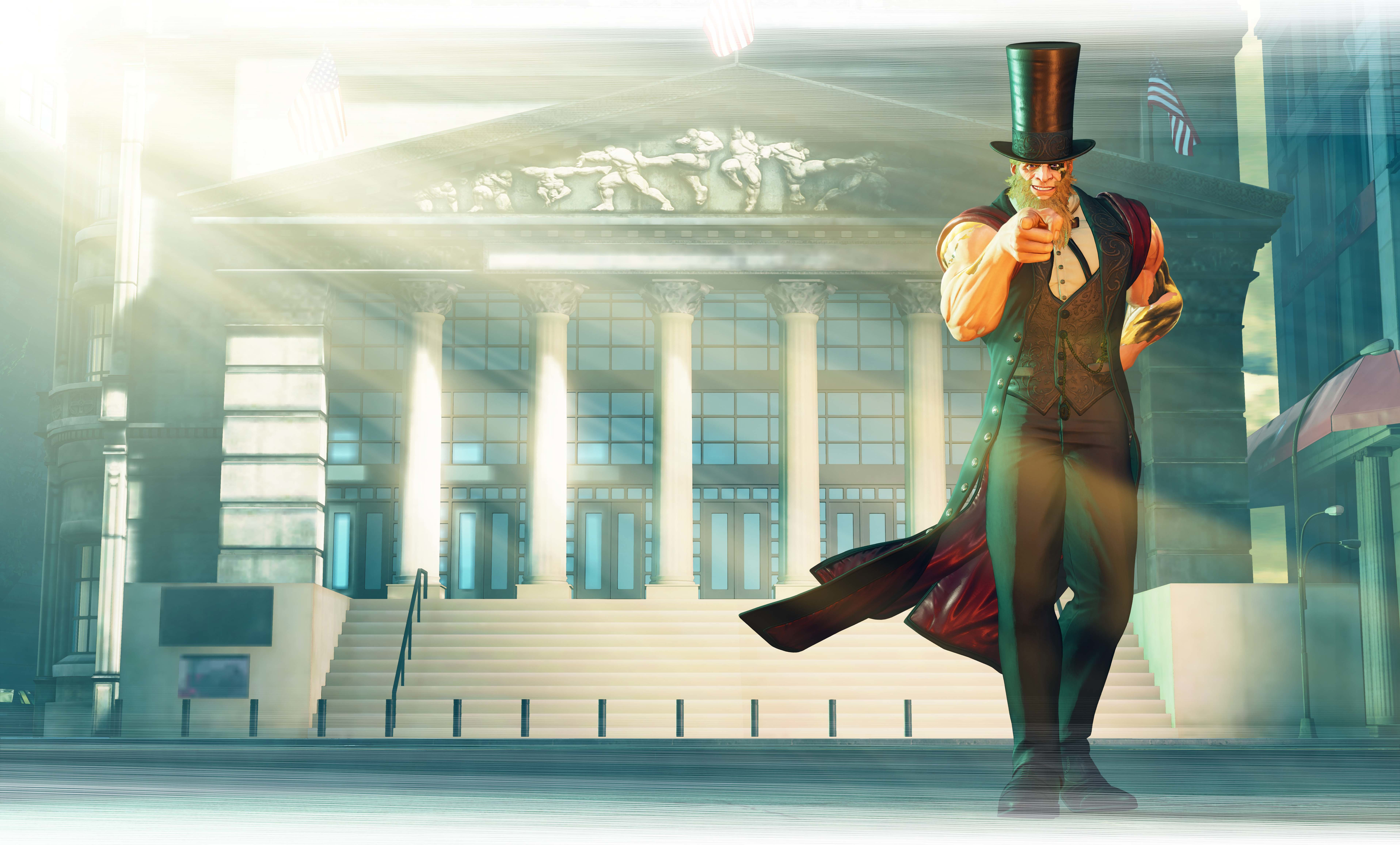 Street Fighter V character in front of a building HD Wallpaper