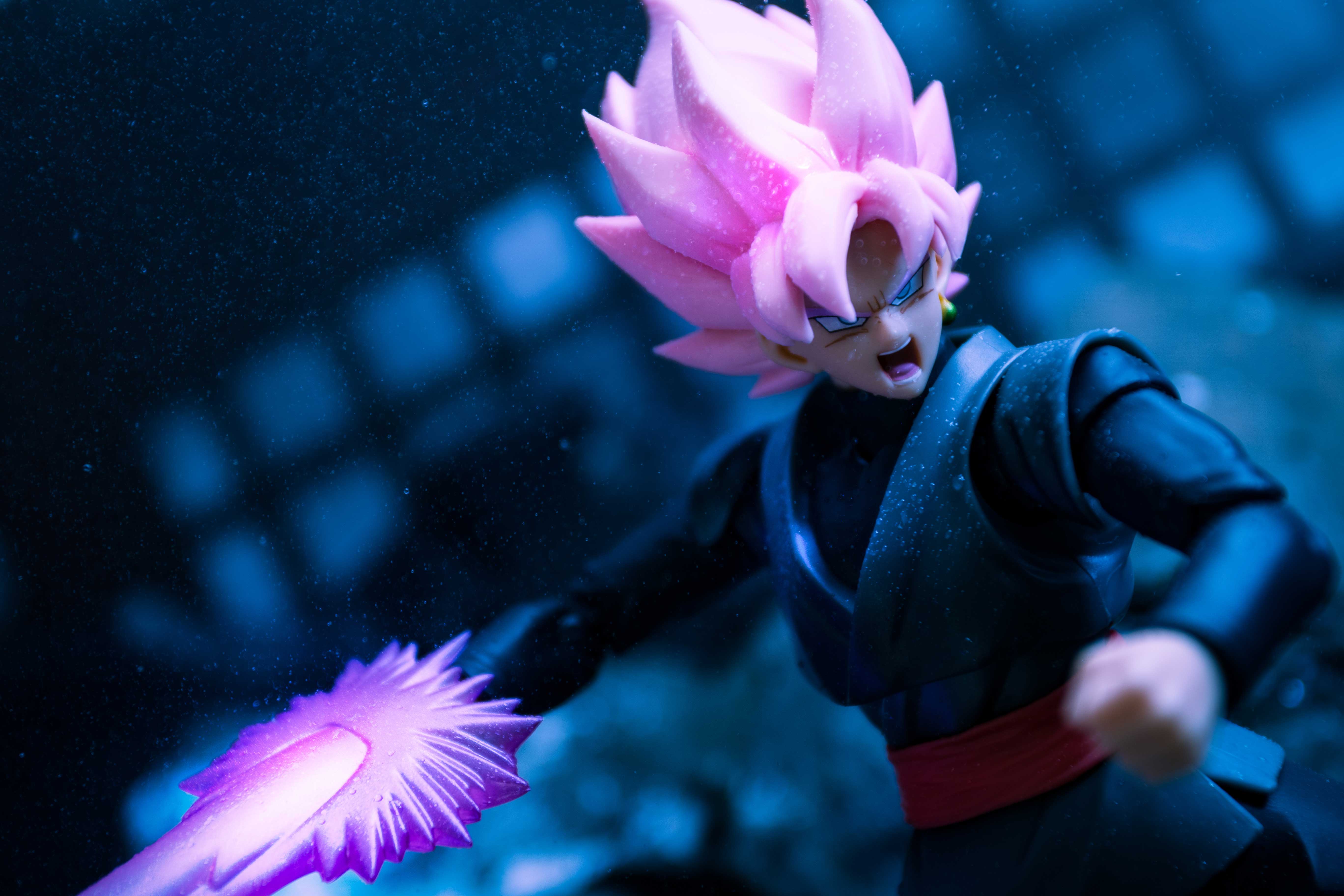 Goku Black with pink hair and energy blade HD Wallpaper
