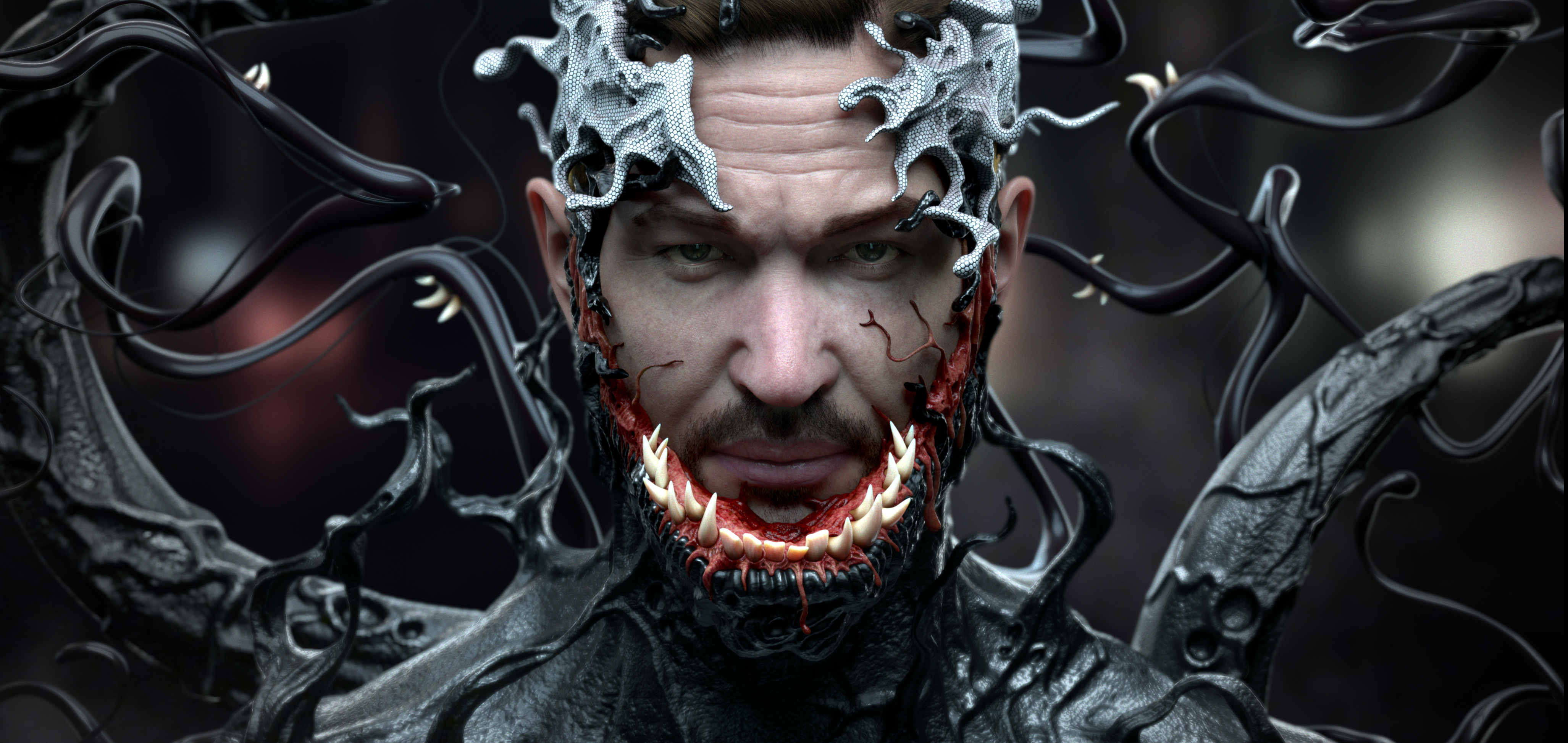 Venom CGI artwork of Tom Hardy HD Wallpaper