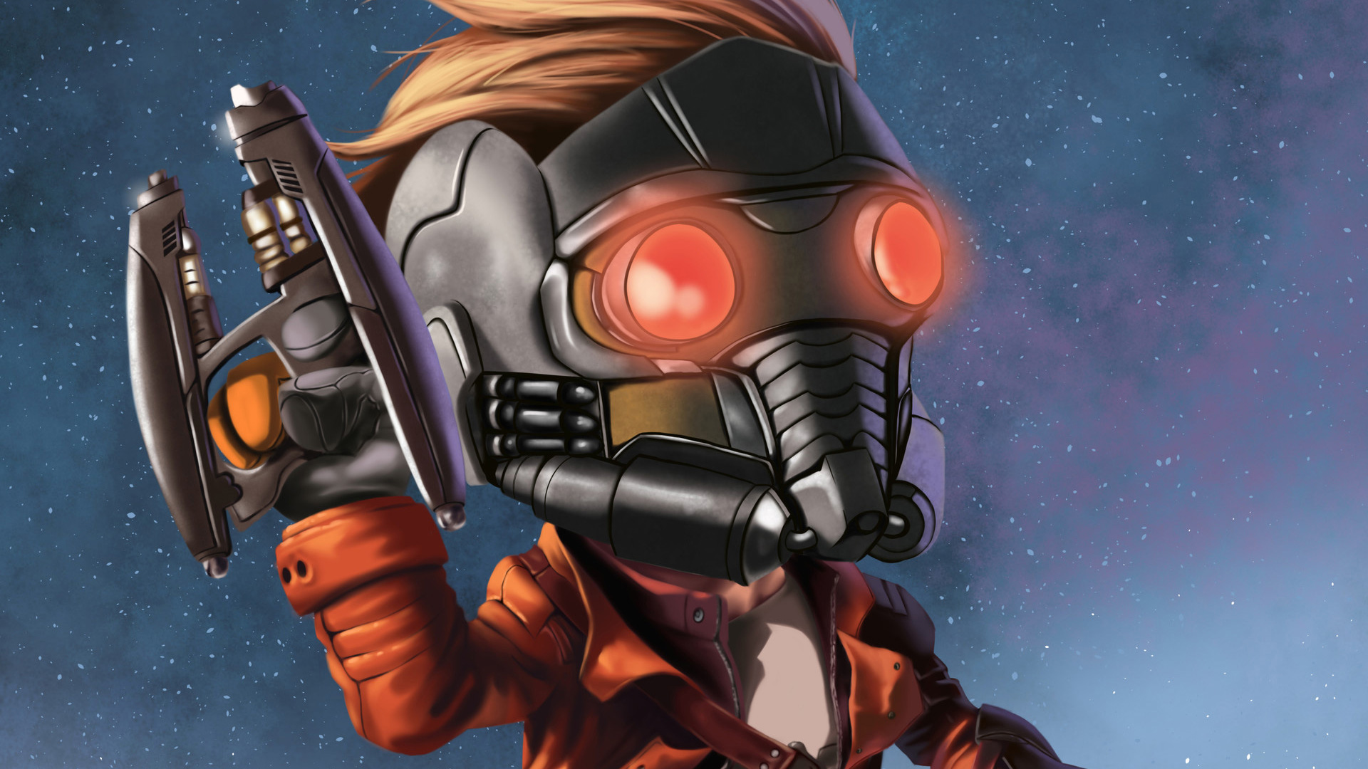 Star Lord with guns in space HD Wallpaper