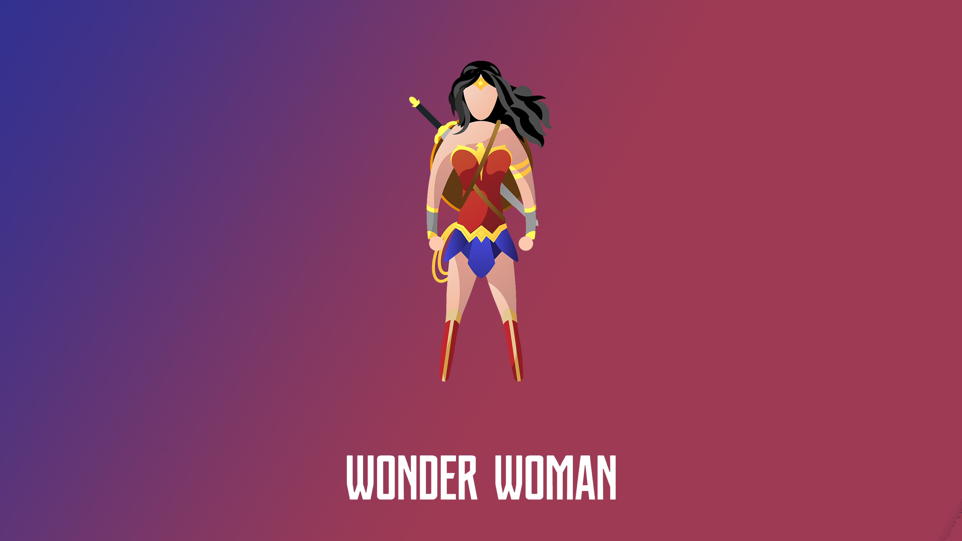 Minimalist Wonder Woman 4K Illustration HD Wallpaper