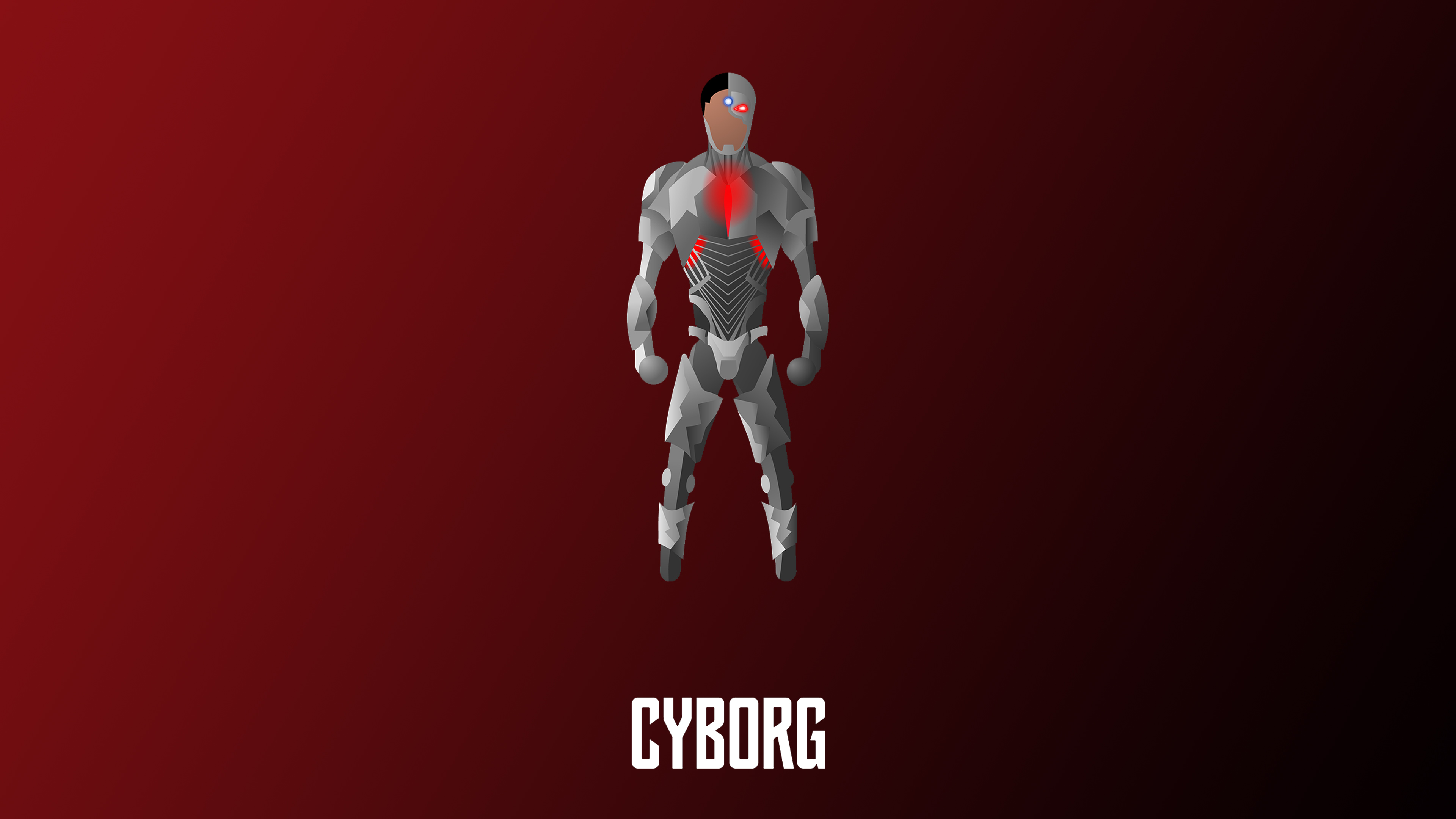 Minimalist Cyborg Illustration 4K HD Wallpaper