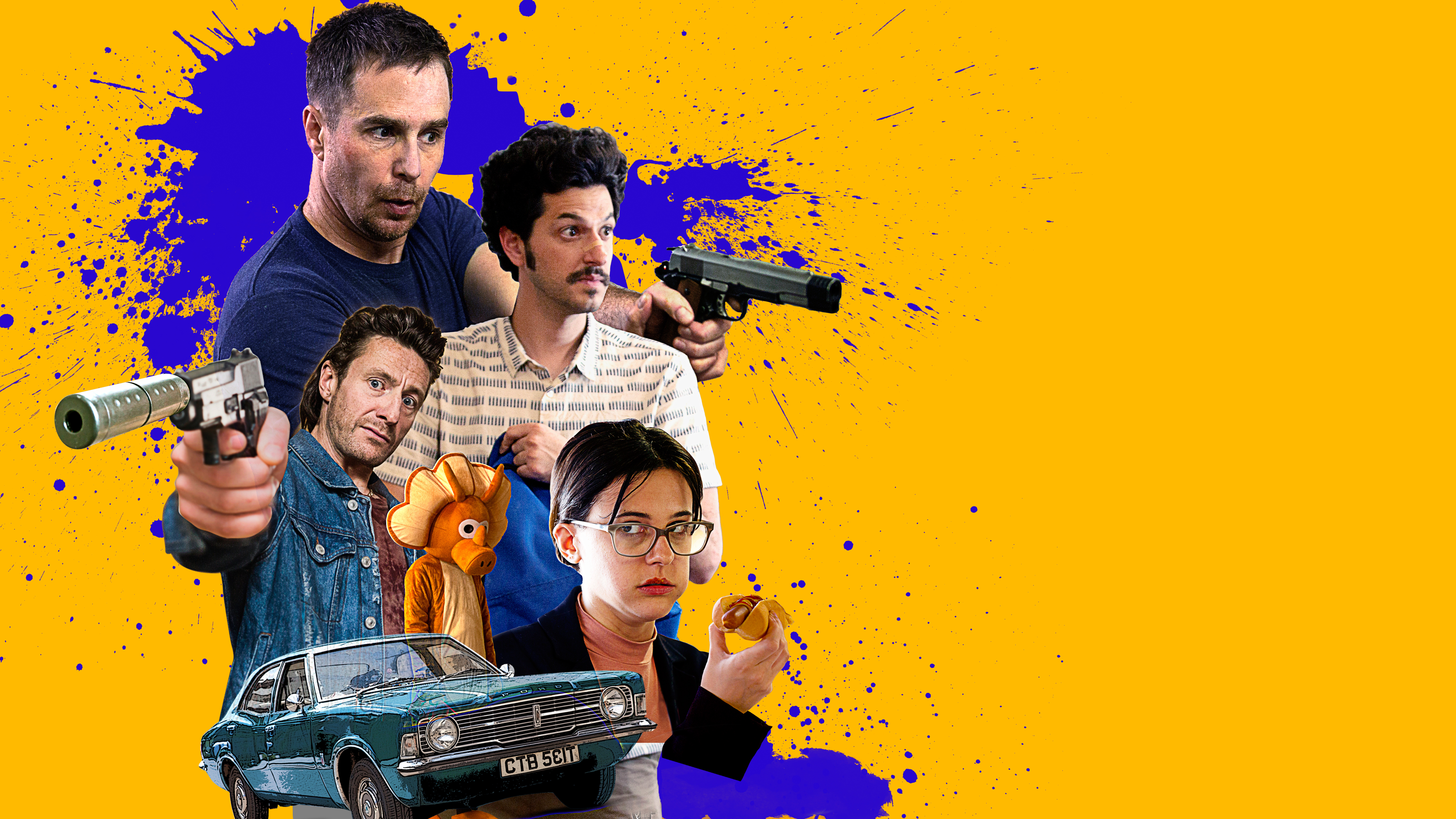 Blue Iguana Movie Poster with Guns and Car HD Wallpaper