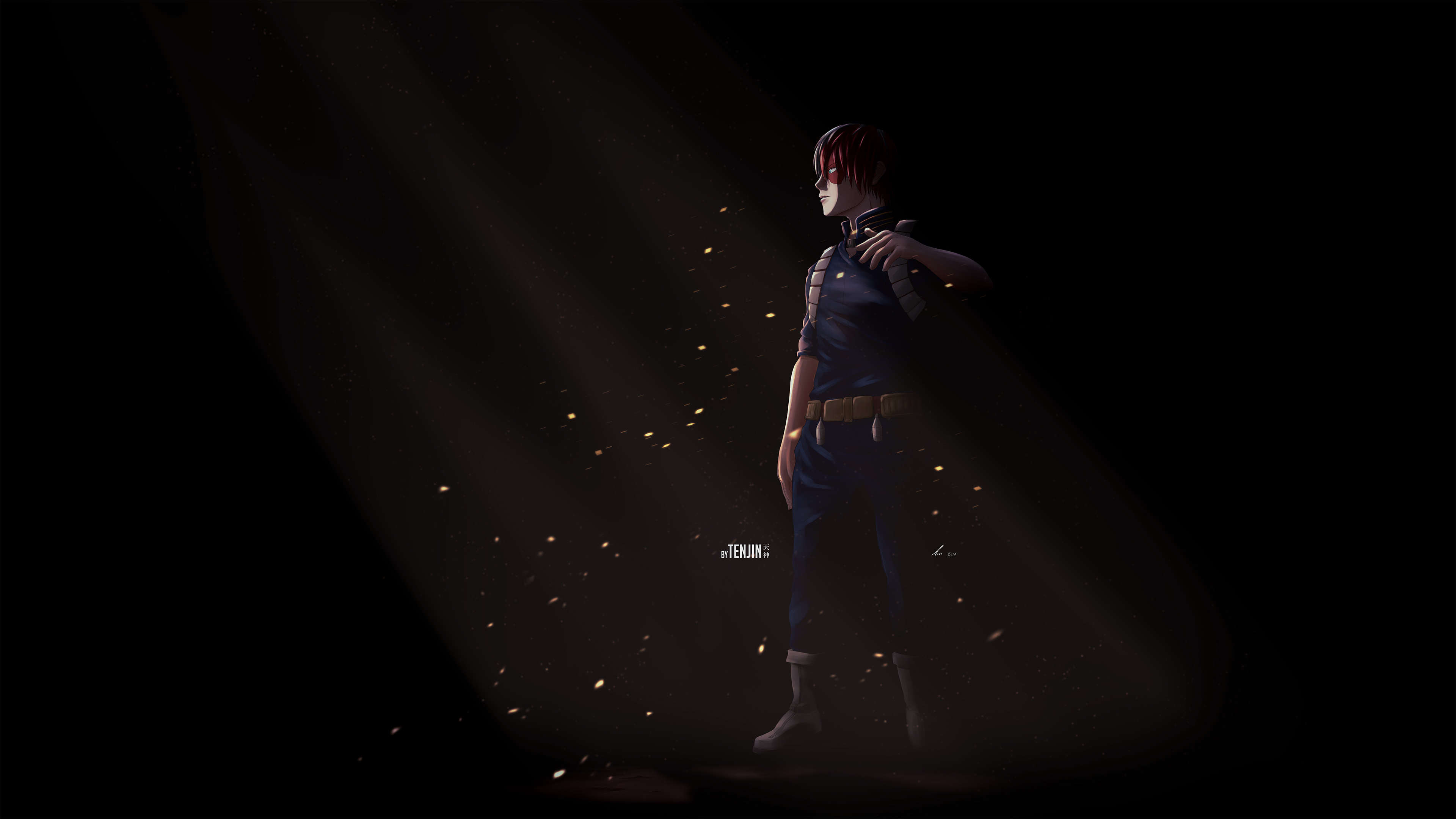 Shoto Todoroki from My Hero Academia in spotlight HD Wallpaper