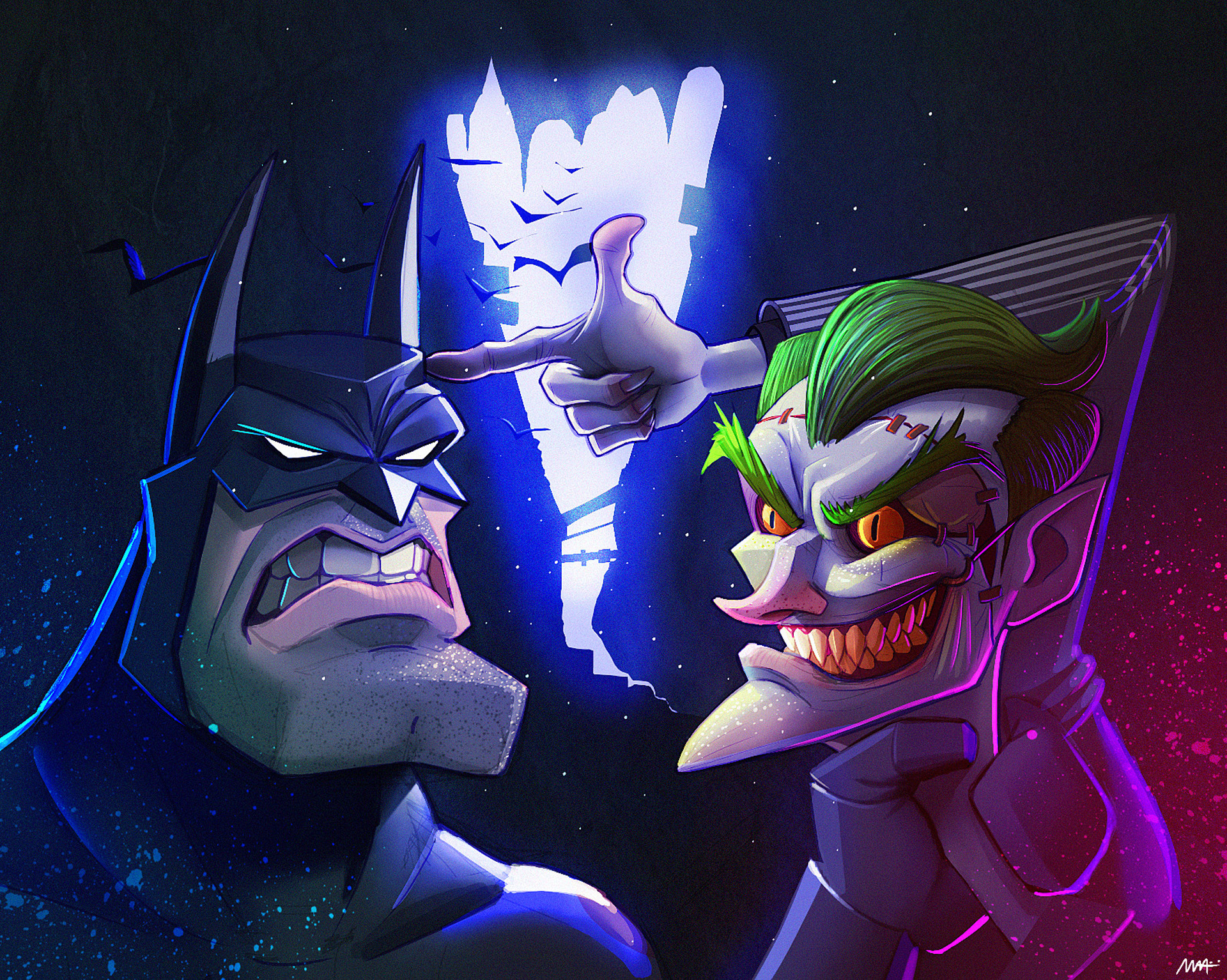 Batman and Joker artwork by artist on Artstation HD Wallpaper