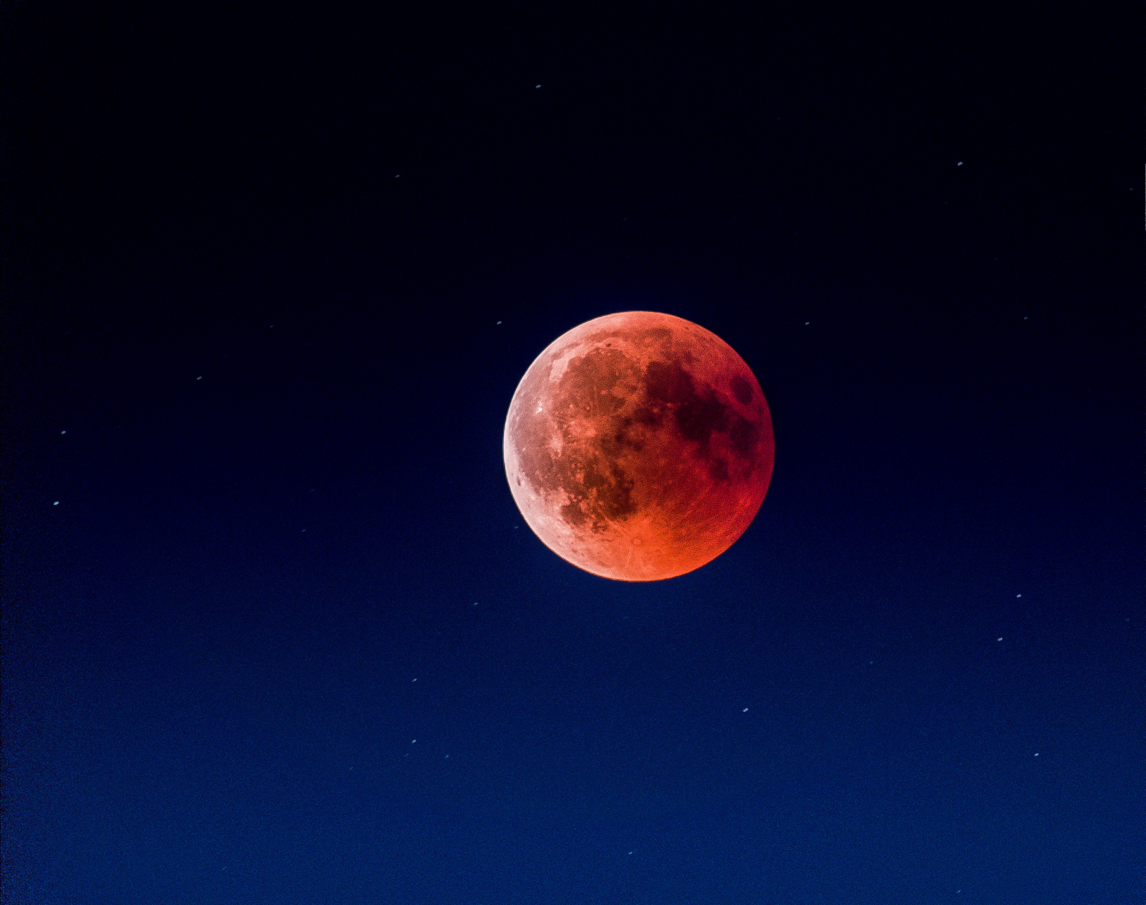 Blood Moon in the Night Sky HD Wallpaper