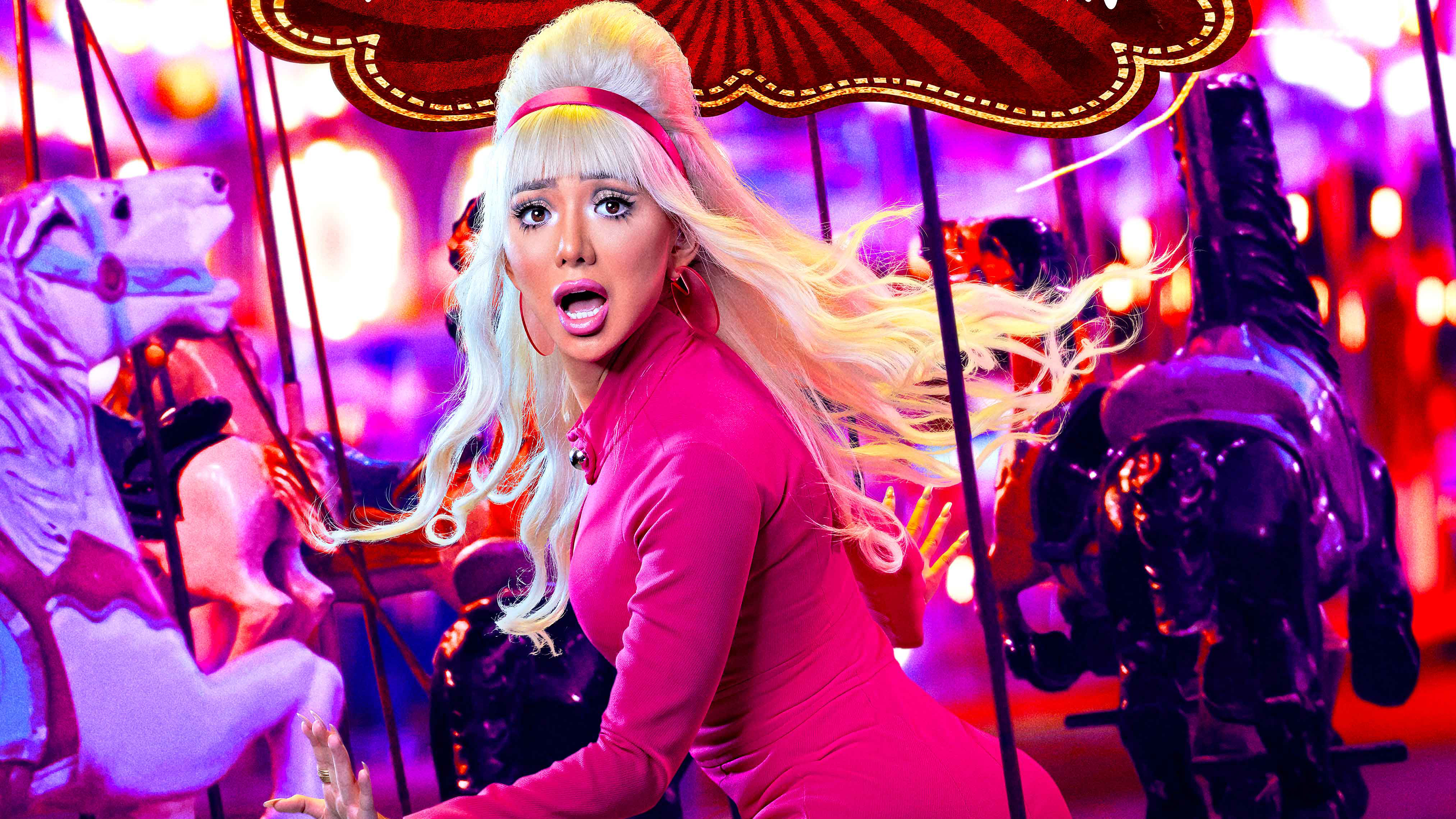 Nikita Dragun on a Carousel HD Wallpaper