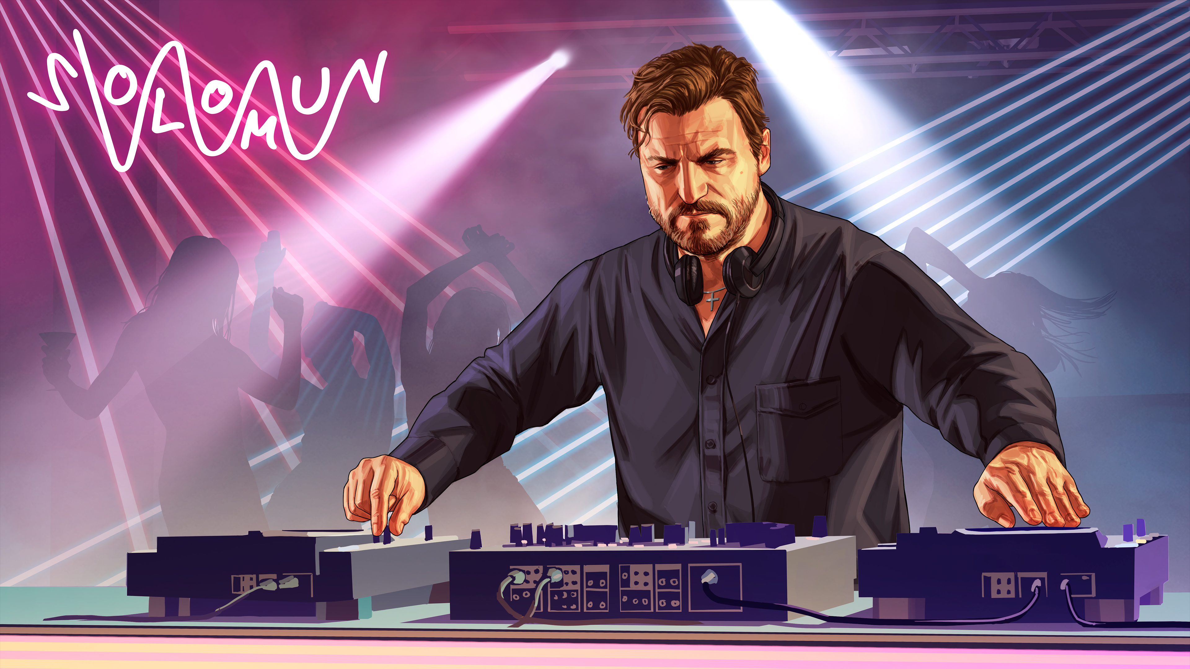 Solomun DJing in a Nightclub HD Wallpaper