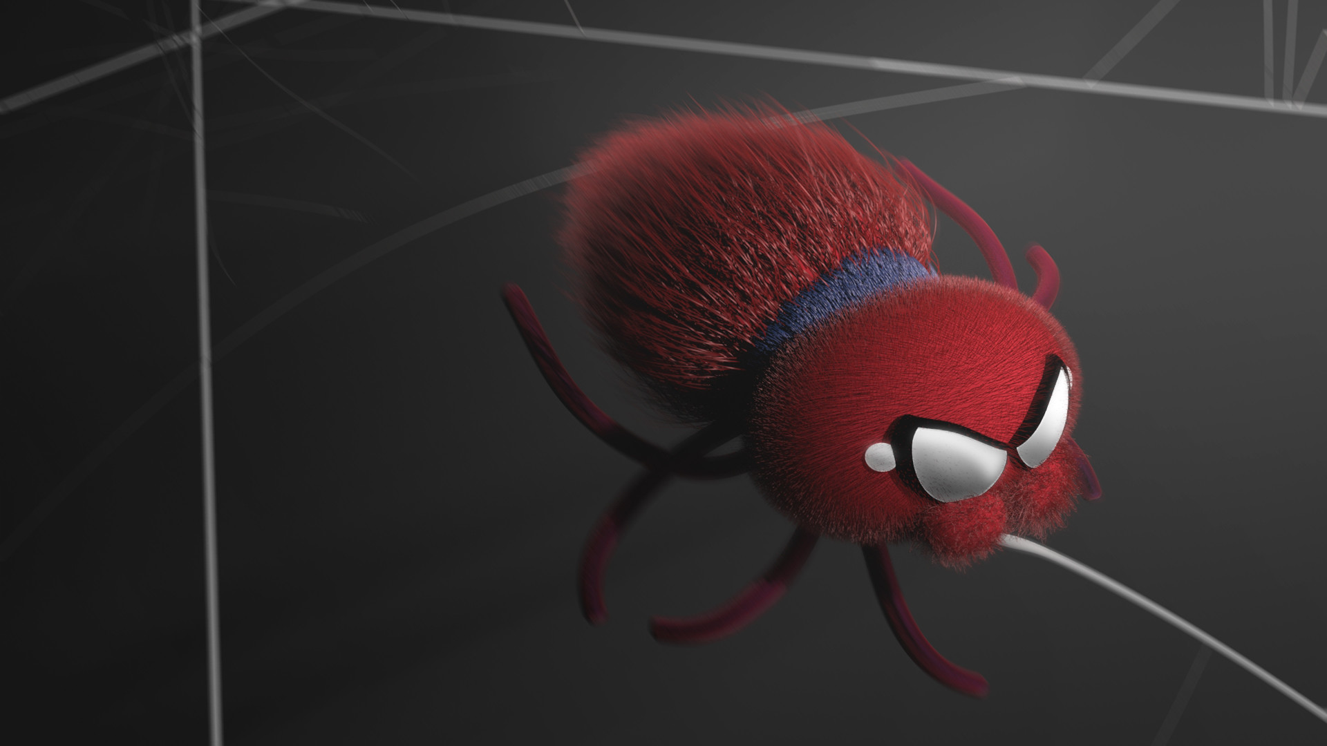 Furry Spider-Man character on a spider web HD Wallpaper