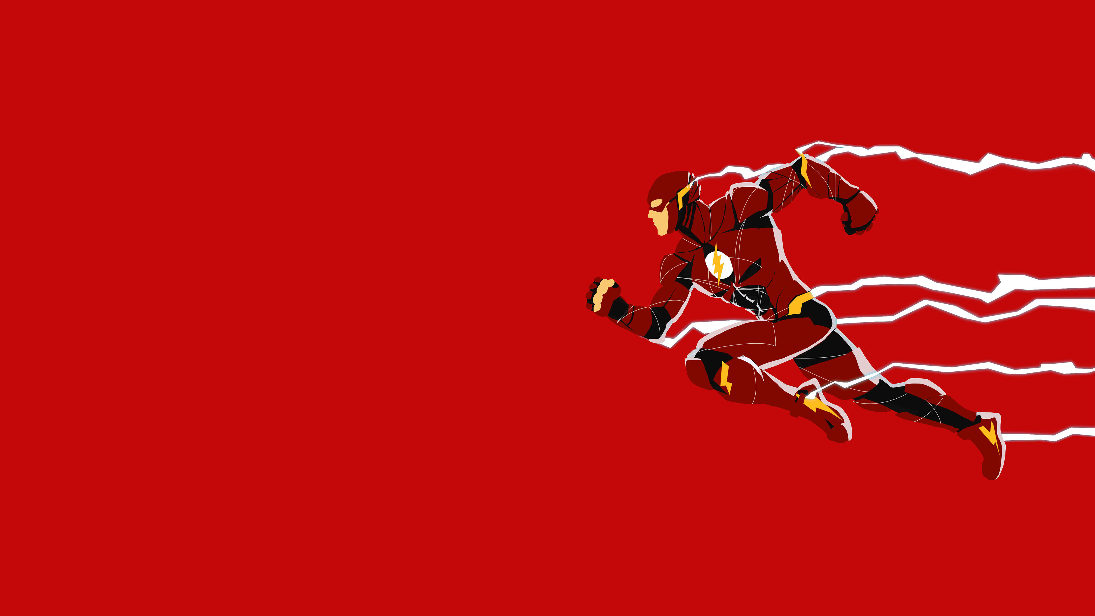 The Flash running with lightning trails, minimalist artwork HD Wallpaper