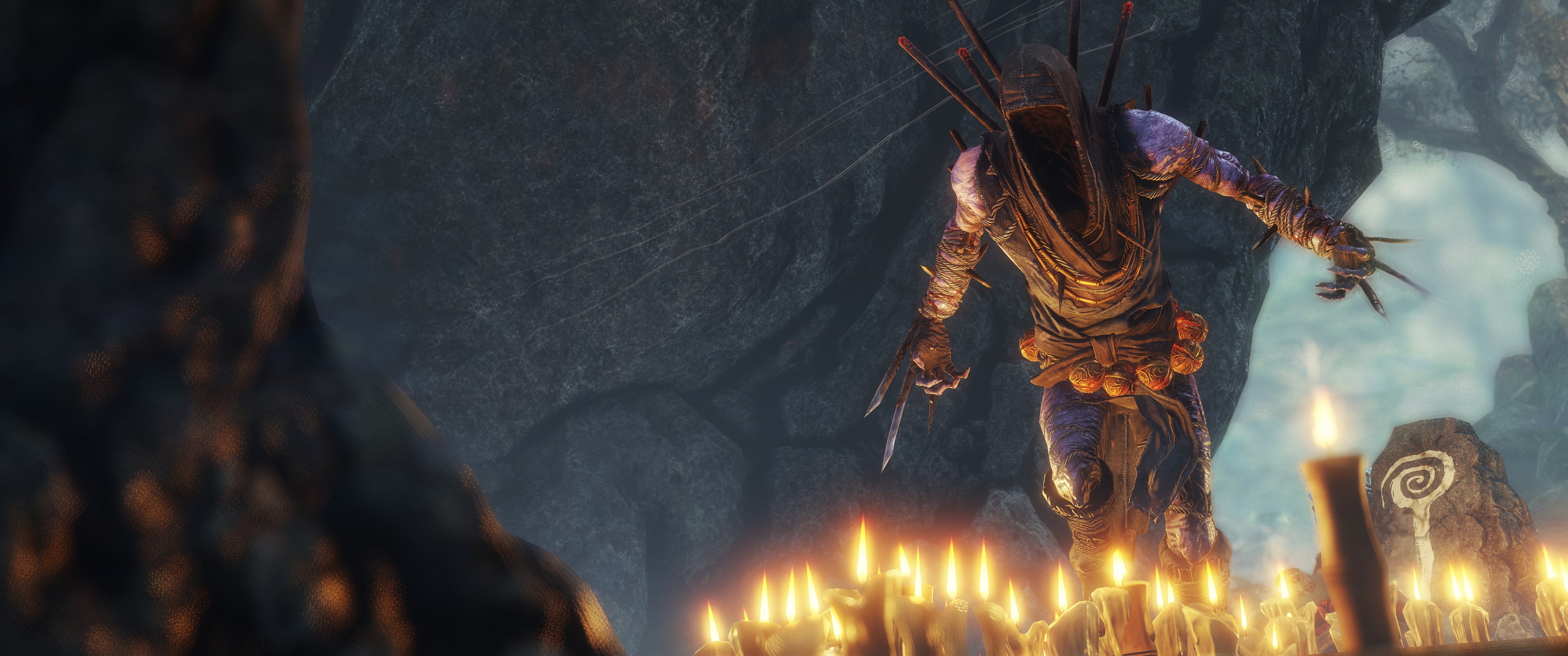 Shadow Warrior 2 character with candles HD Wallpaper