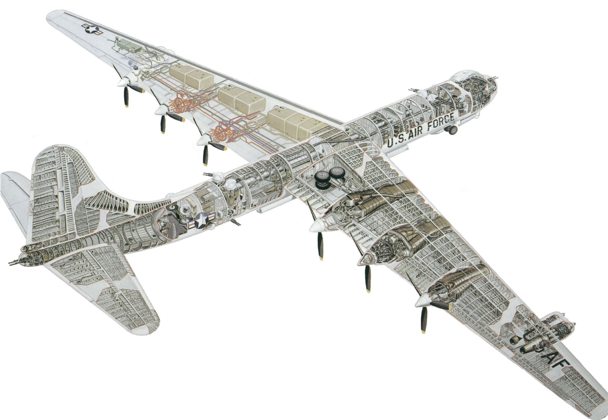 Convair B-36 Bomber Cutaway HD Wallpaper