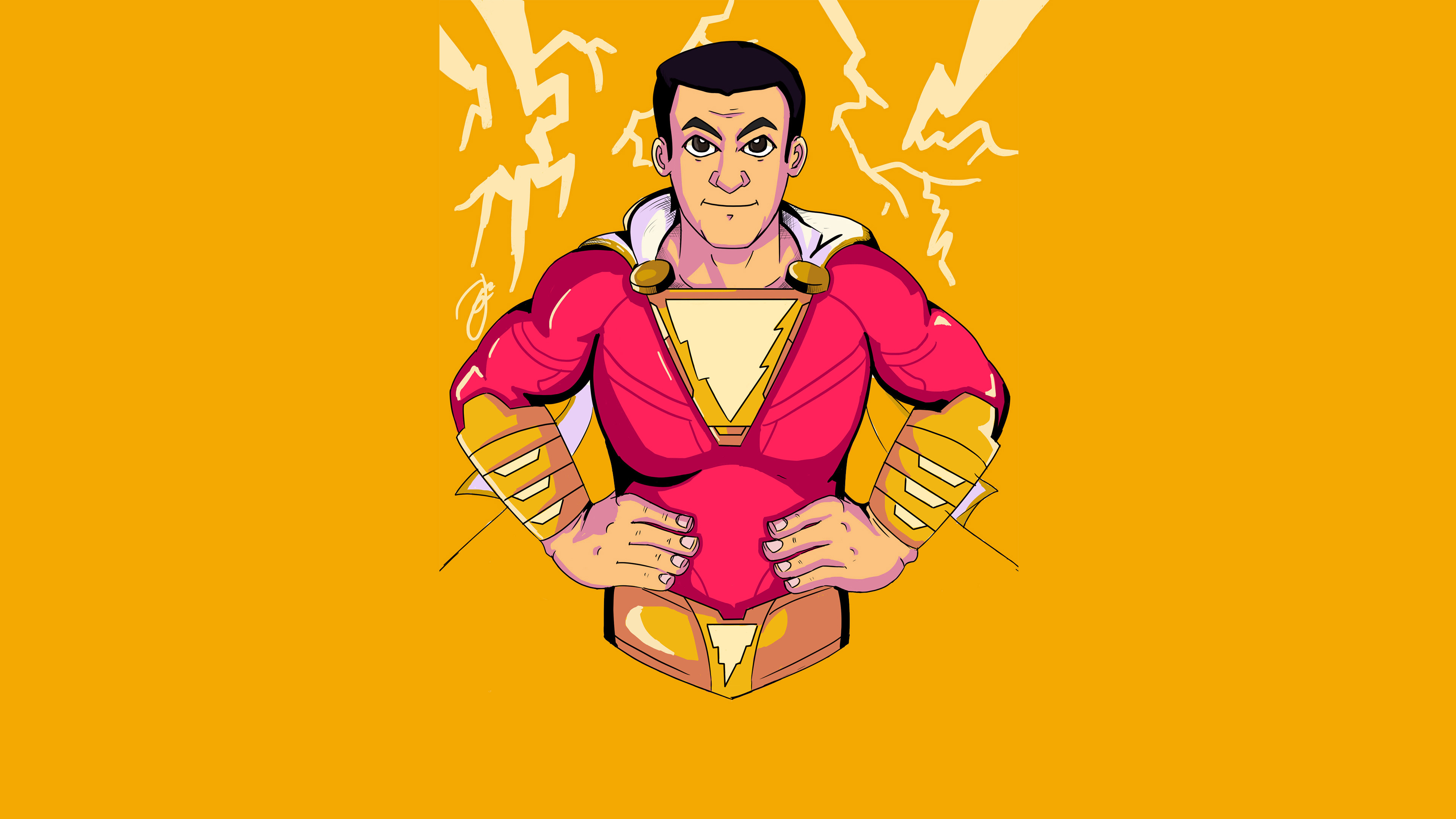 Shazam artwork with lightning HD Wallpaper
