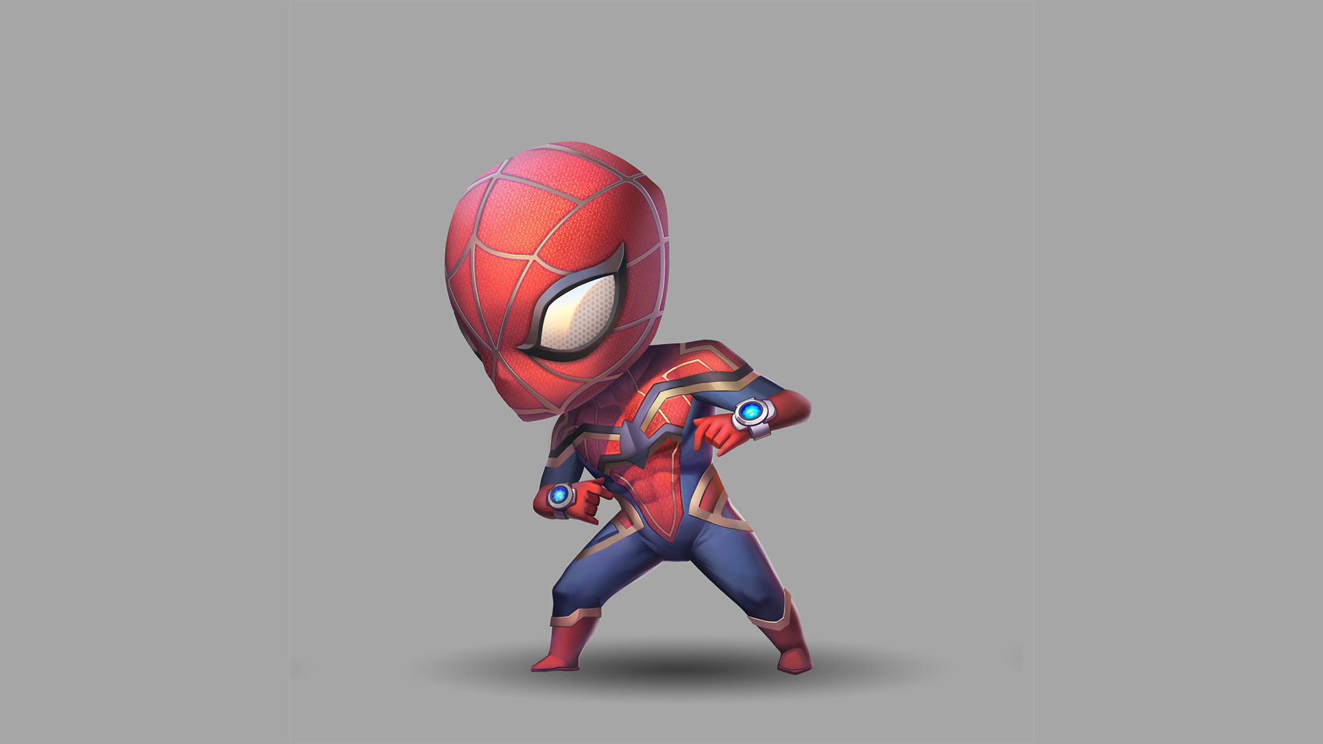 Chibi Iron Spider-Man Posing HD Wallpaper