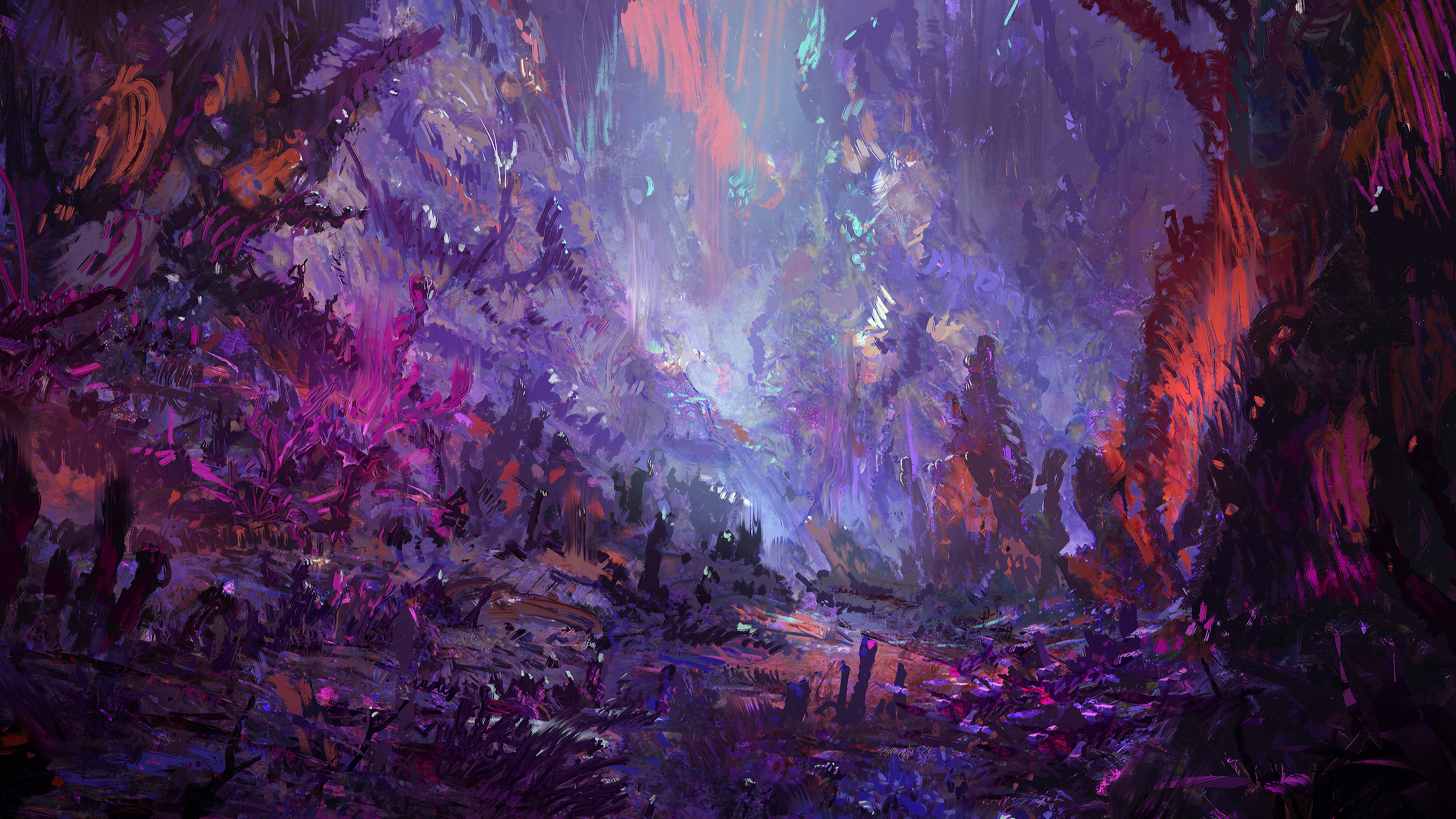 Digital Art of a Sci-Fi Landscape HD Wallpaper