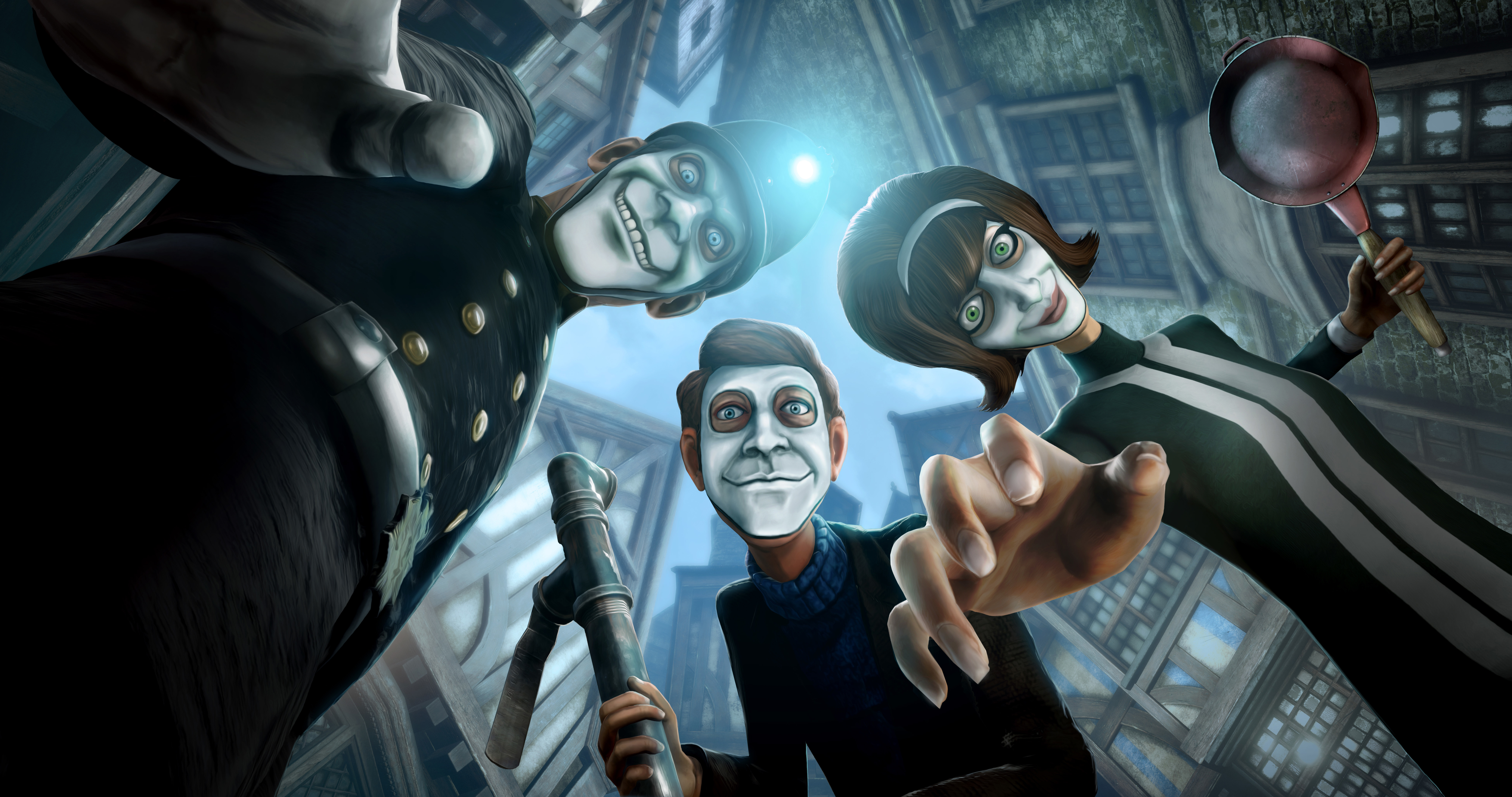 We Happy Few characters with masks HD Wallpaper