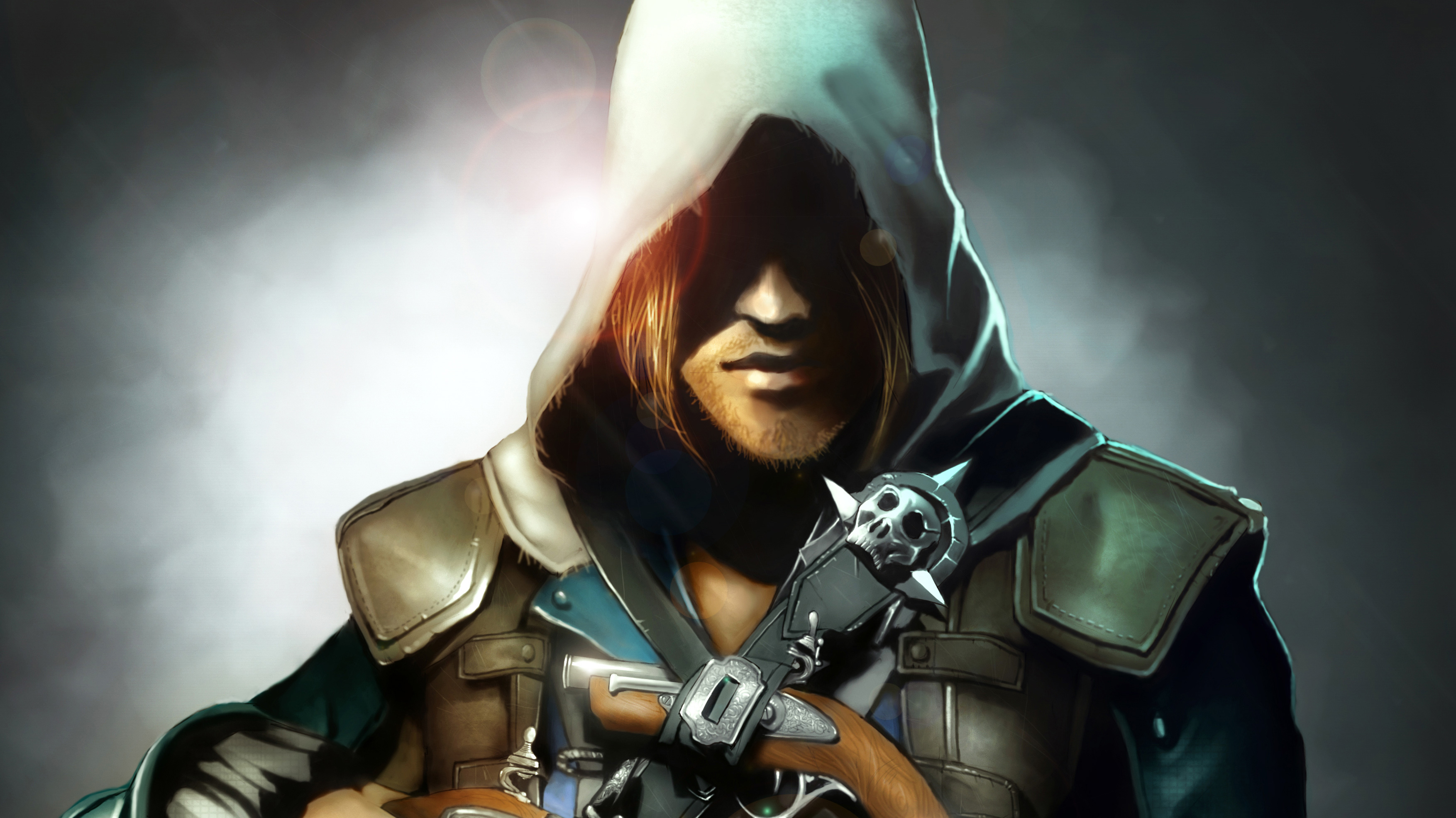 Assassin's Creed Artwork with Pirate Character HD Wallpaper