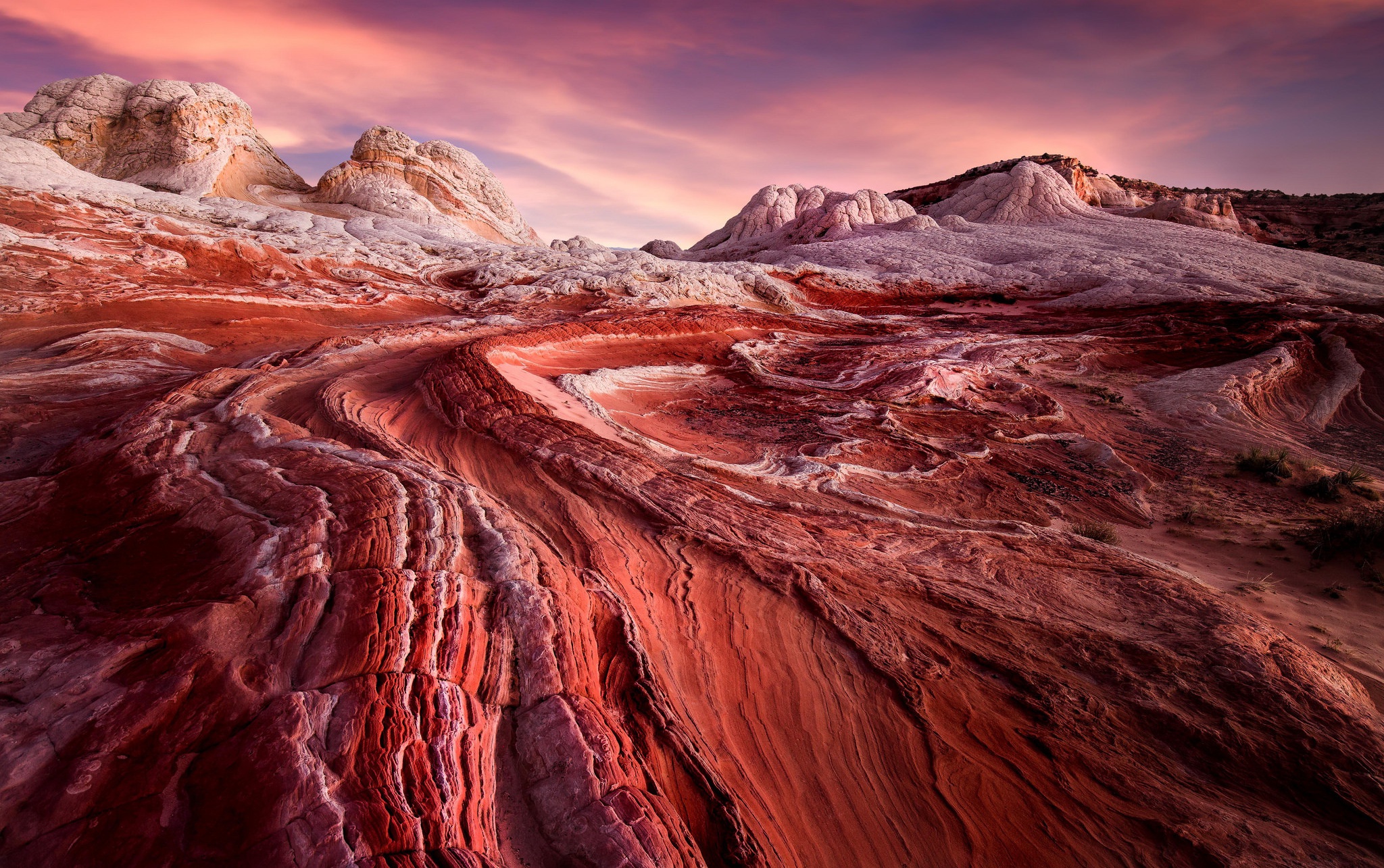Red Rock Formations Under Dramatic Sunset Sky HD Wallpaper