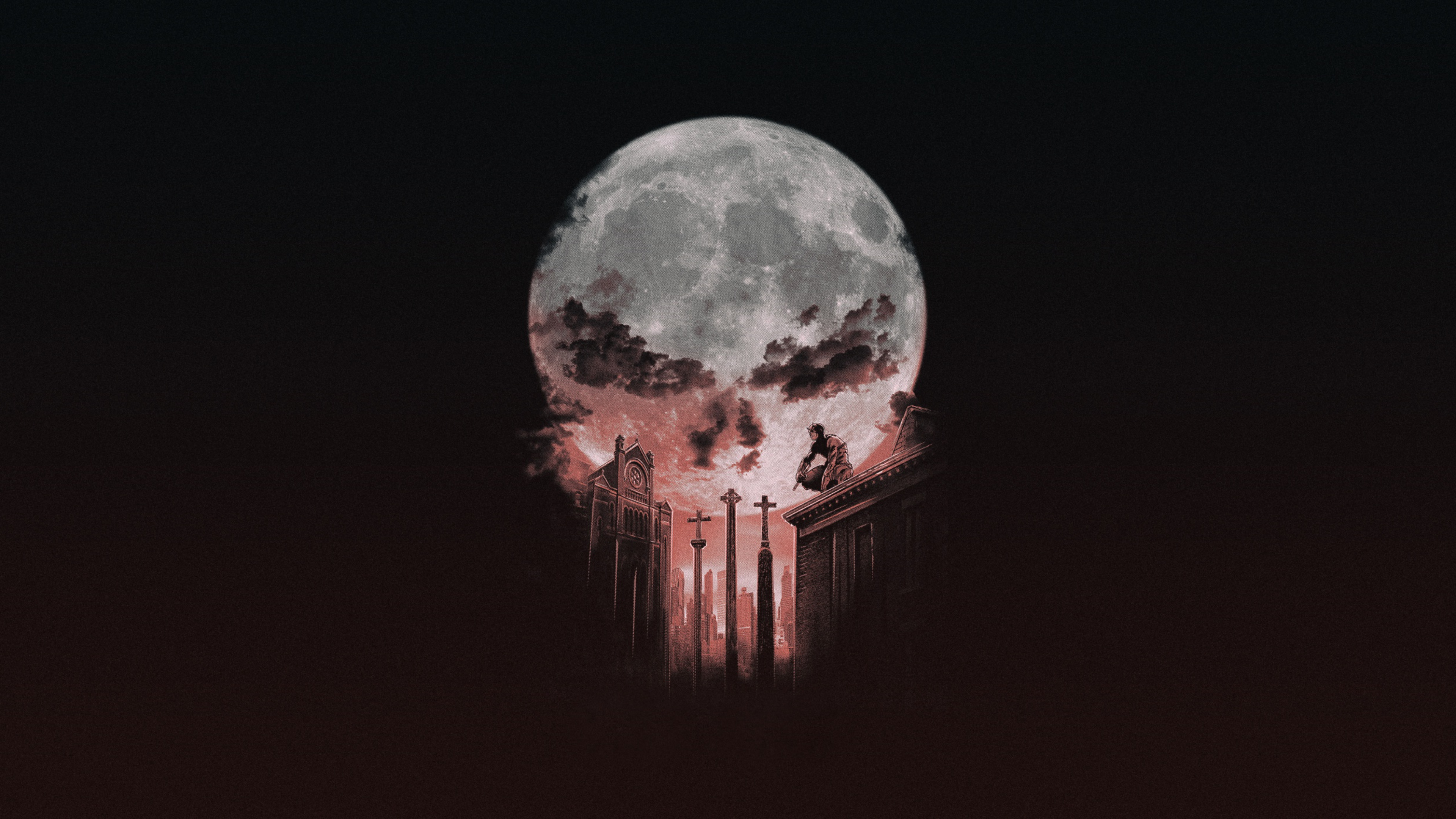 The Punisher Skull Moon Artwork 4K HD Wallpaper