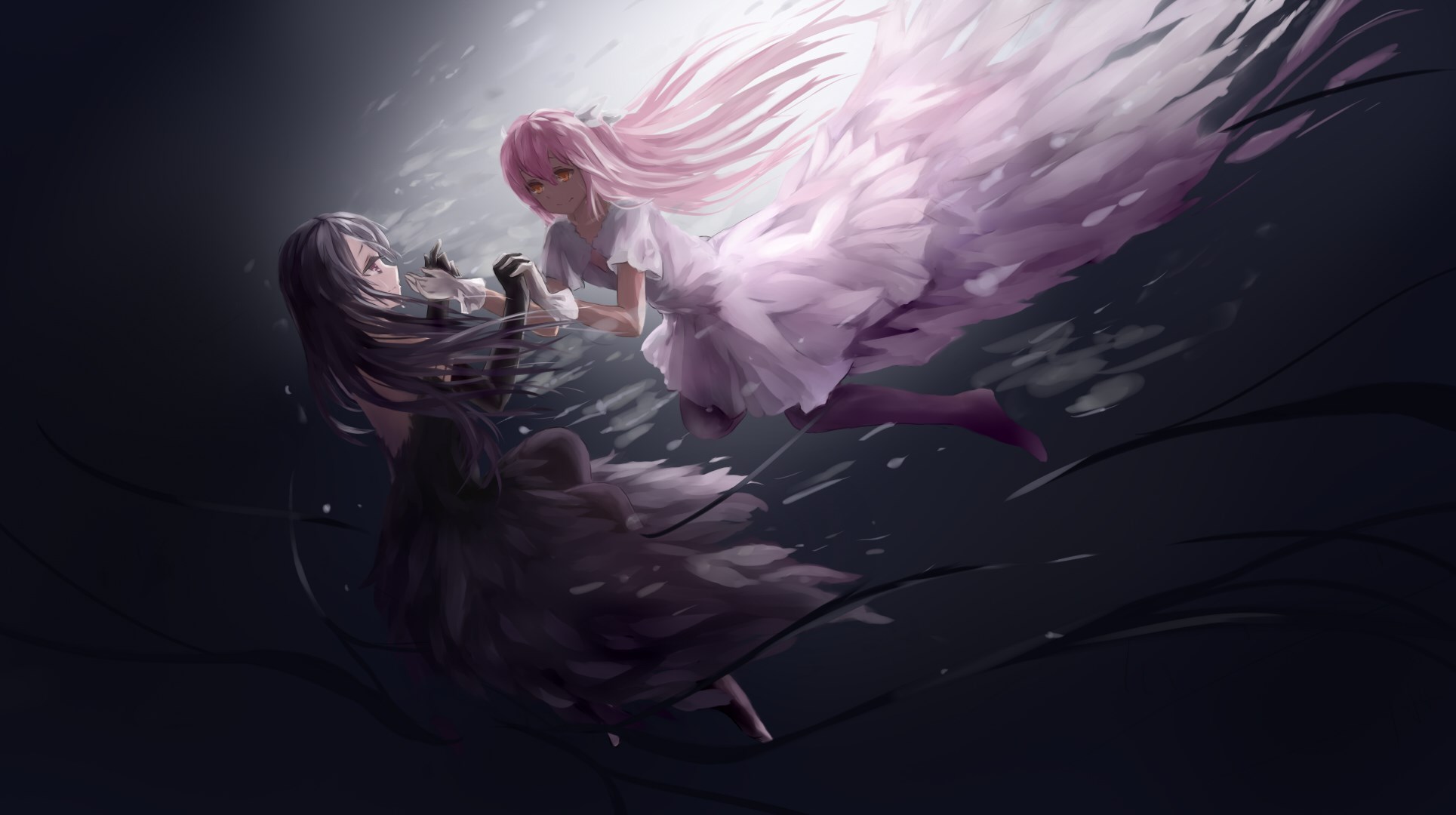 Madoka Kaname and Homura Akemi from Puella Magi Madoka Magica HD Wallpaper