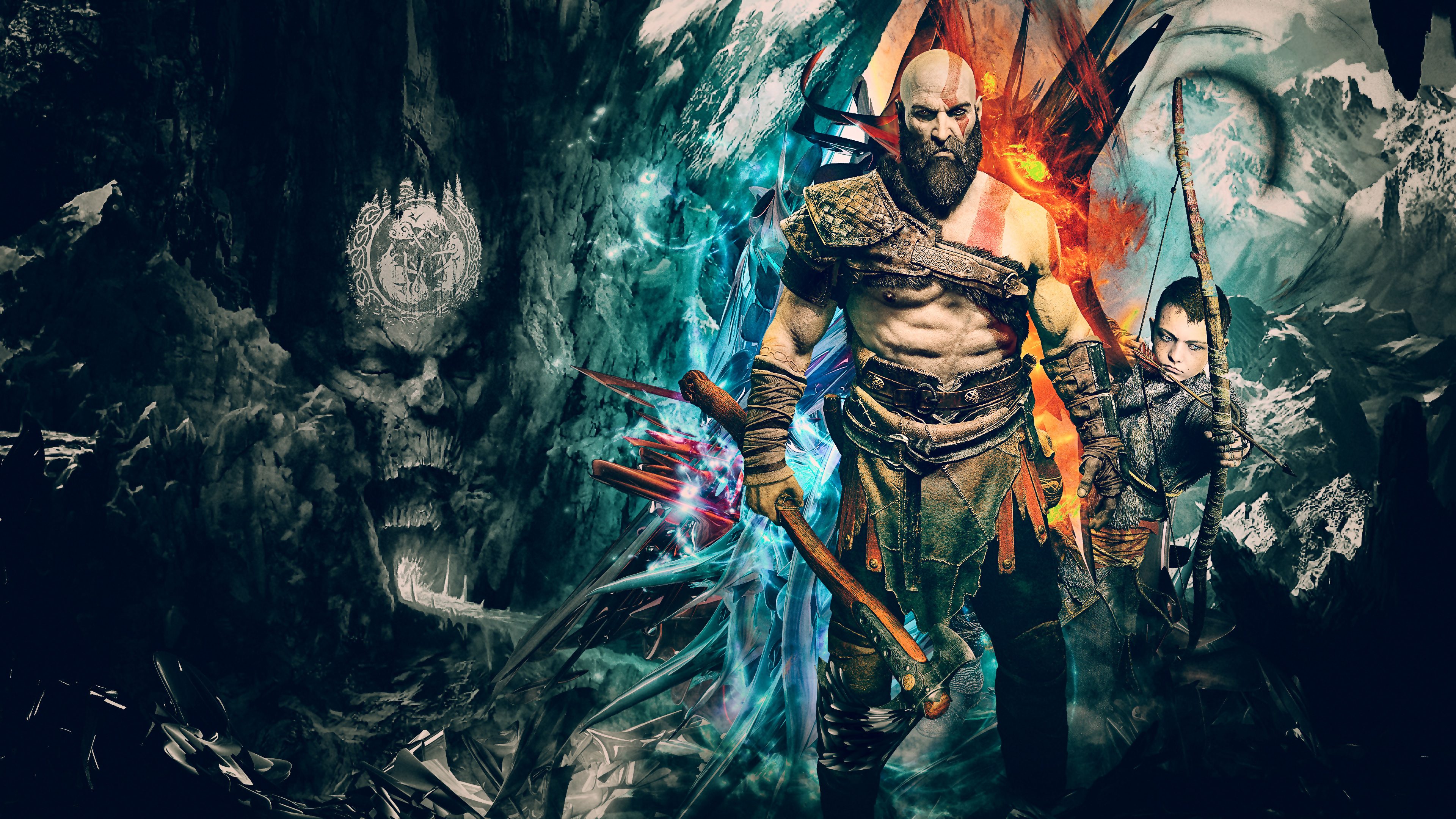 Kratos and Atreus from God of War 4K HD Wallpaper