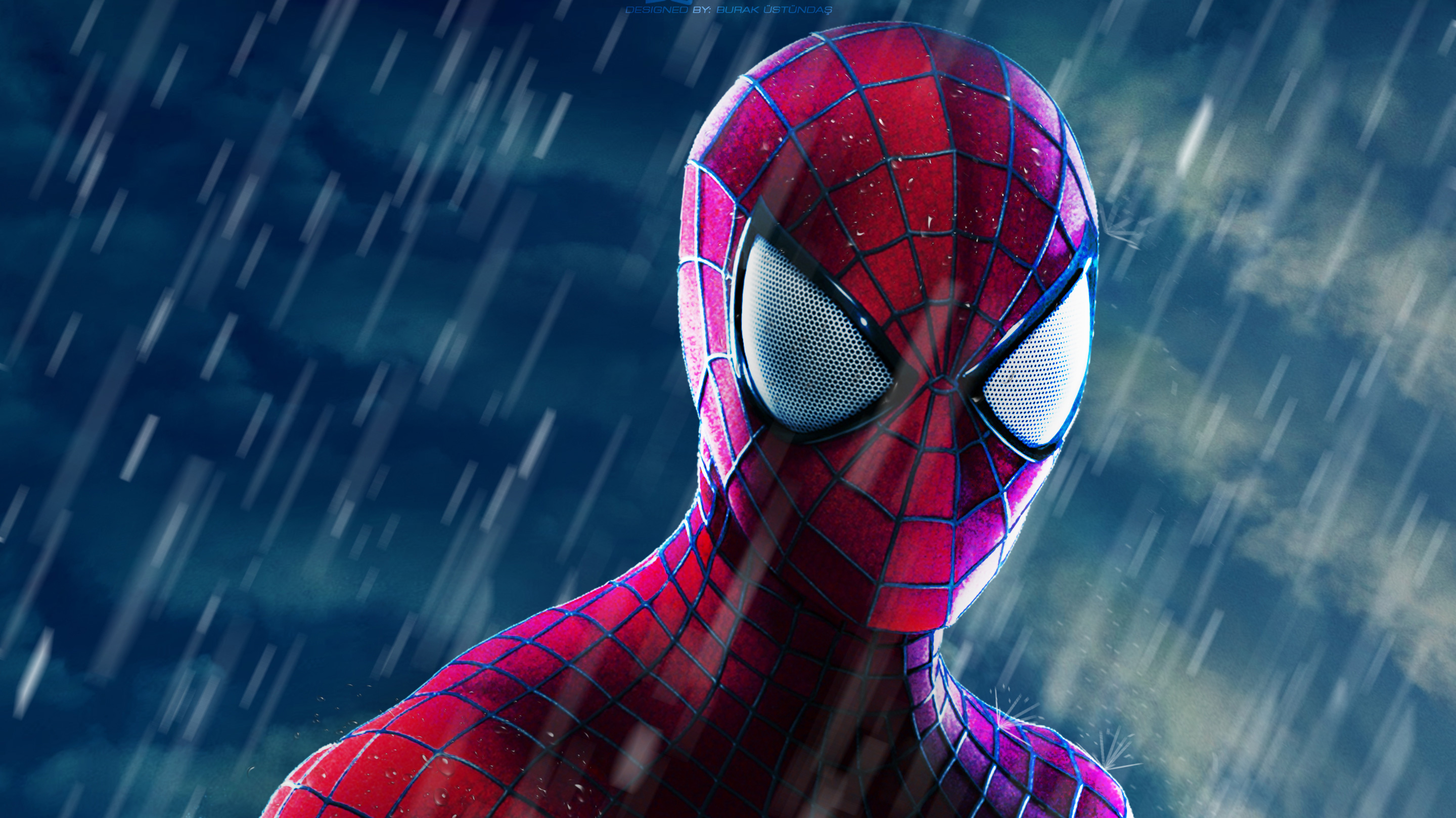 Spiderman in the rain HD Wallpaper