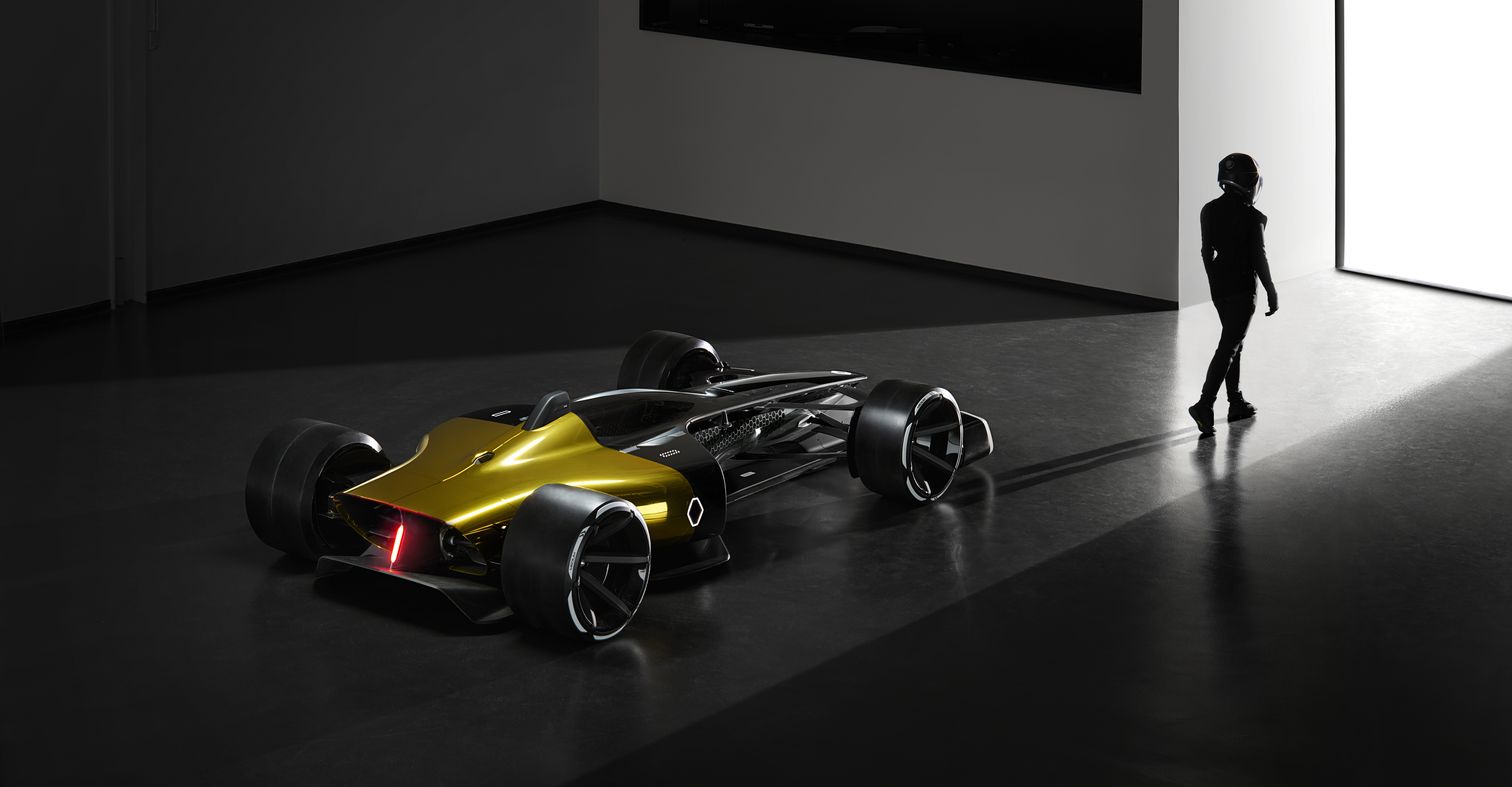Renault RS 2027 Vision concept car in a dark room HD Wallpaper