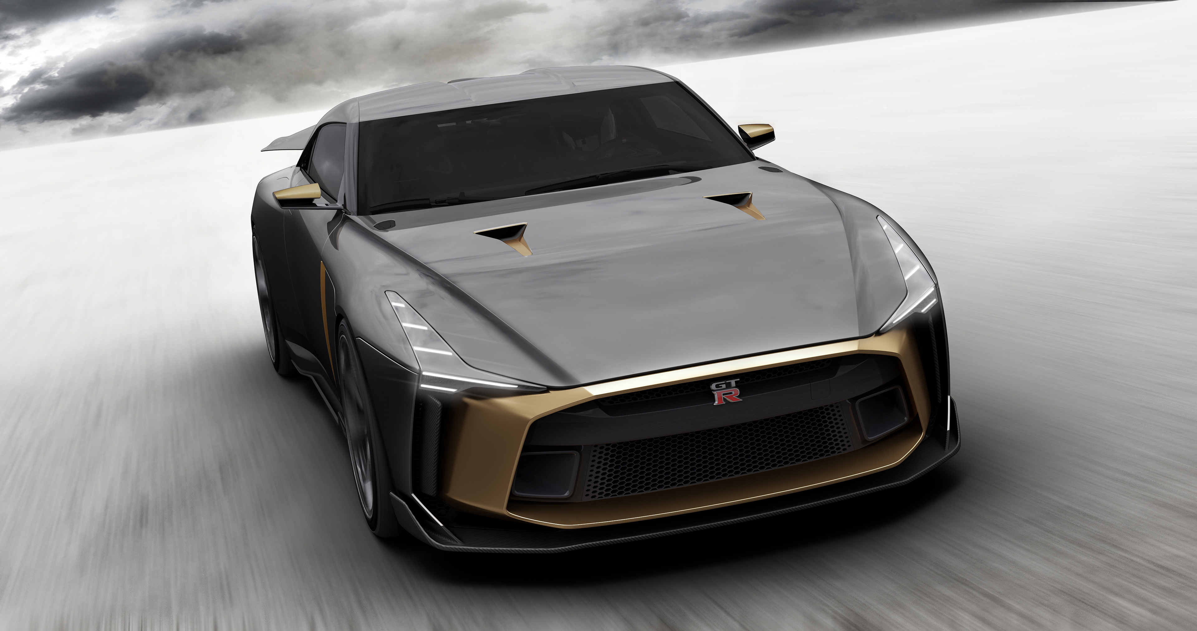 Nissan GT-R50 concept car in motion HD Wallpaper